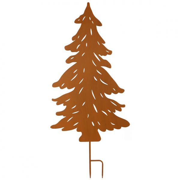 Gartenstecker Tannenbaum 107cm, Gartenschild in Rostoptik, Dekostec...