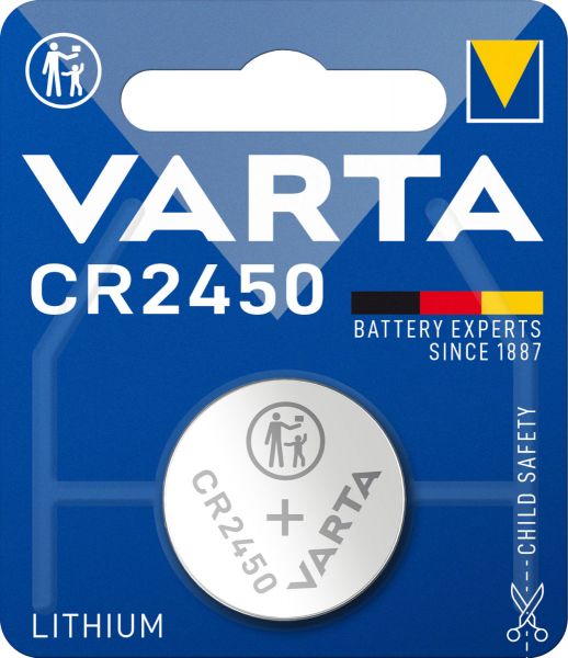 Varta Knopfzelle CR2450 - 3 Volt Lithium Batterie - 1er-Blister