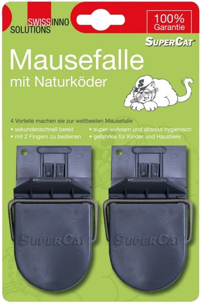 2x Swissinno Mausefalle SuperCat mit Naturköder, die weltbeste Maus...
