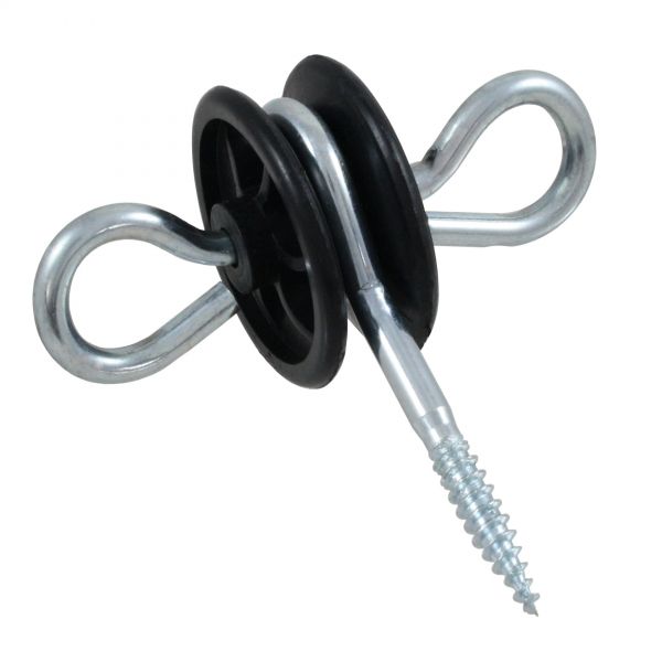 5x Torgriffisolator mit Ösen, 6mm Stütze, mit Holzgewinde zur Monta...