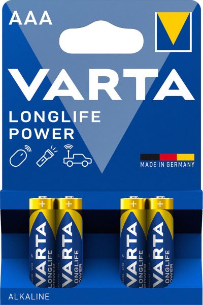 Varta Longlife Power Alkaline 4903 LR3 AAA - 1,5 Volt Batterie - 4e...