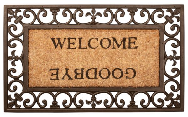 Esschert Design Fußmatte Welcome/Goodbye, 75x45cm, Gummi-Kokos, Tür...