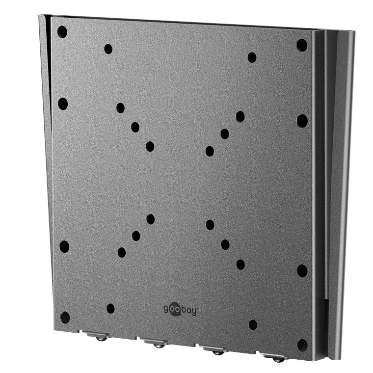 Goobay TV-Wandhalterung Caravan FIXED (M), schwarz - Halterung für Fernseher von 23 bis 42 Zoll (58 – 107 cm), max. 30 kg, ultraflaches Design mit nur 18 mm Wandabstand