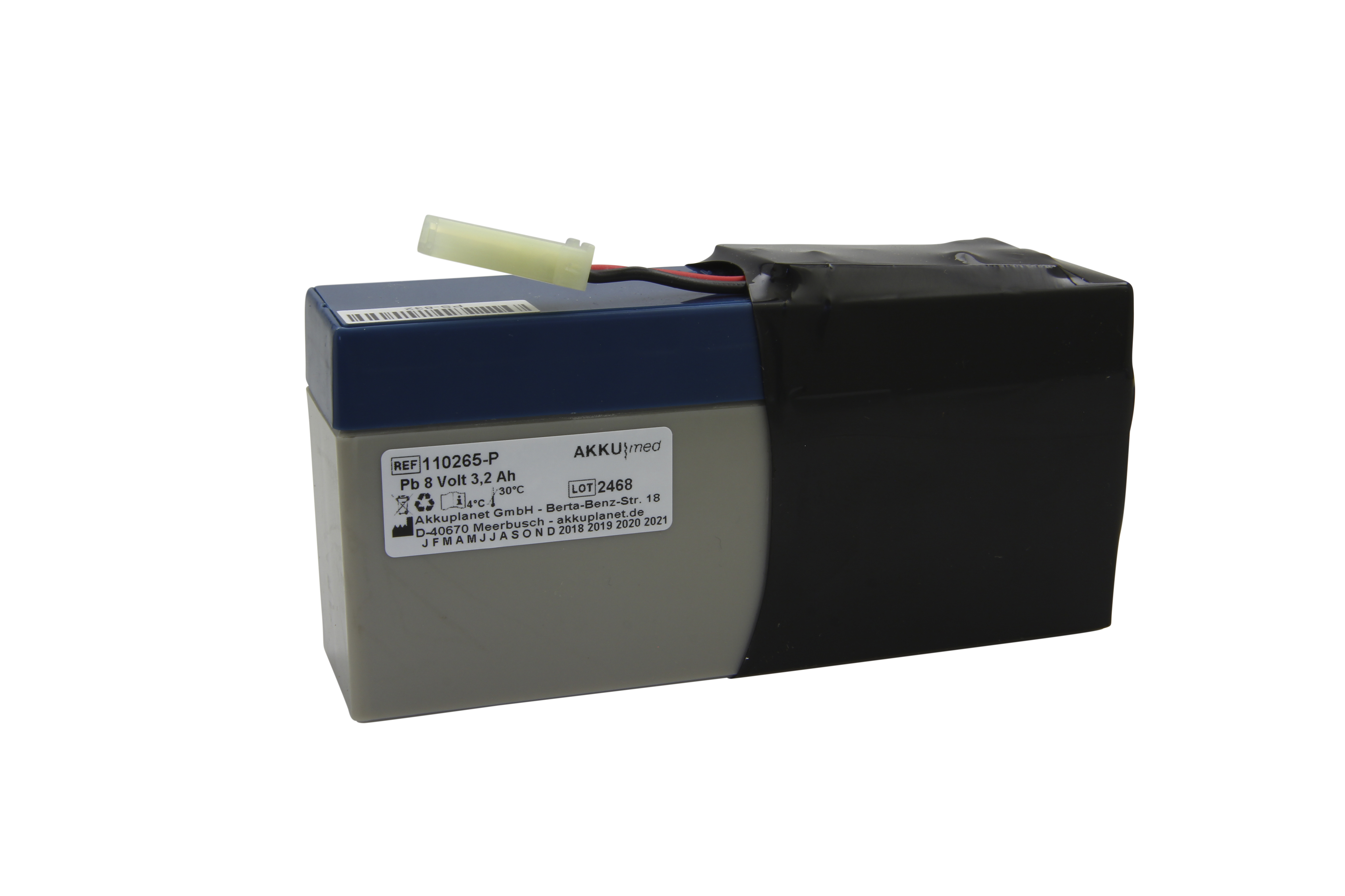 Blei Gel Akku passend für Protocol Propaq CS Vital Signs Monitor (VSM) 101-106/ 242/ 244/ 246 (Einzelakku) 8 Volt 3,2 Ah mit Powersonic Zellen