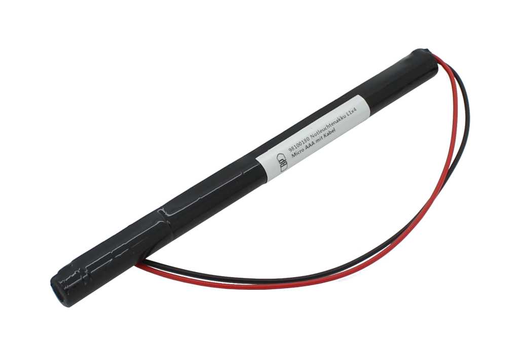 Notleuchtenakku NiMH 4,8V 600mAh L1x4 Micro AAA mit 200mm Kabel