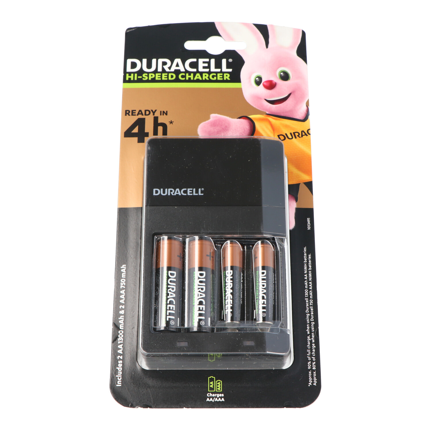 Duracell Hi-Speed Schnell-Ladegerät für NiMH AA und AAA Akkus, inkl. 2x AA und 2x AAA Akkus