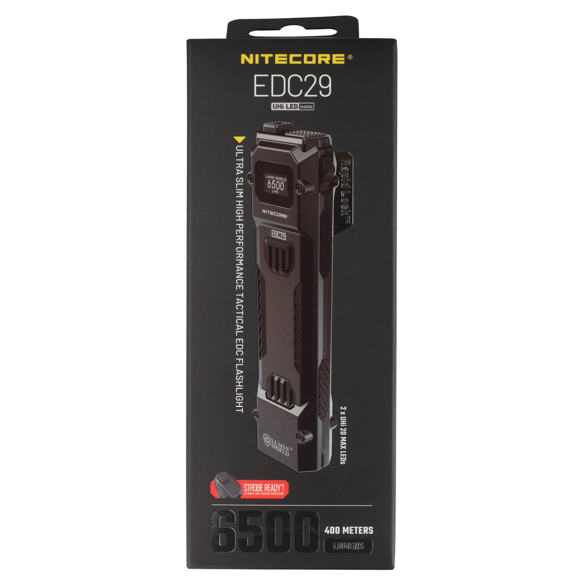 Nitecore EDC29 Luminblade EDC-Taschenlampe mit taktischen Funktionen, max. 6500 Lumen, M-Turbo, UHi 20 MAX LEDs