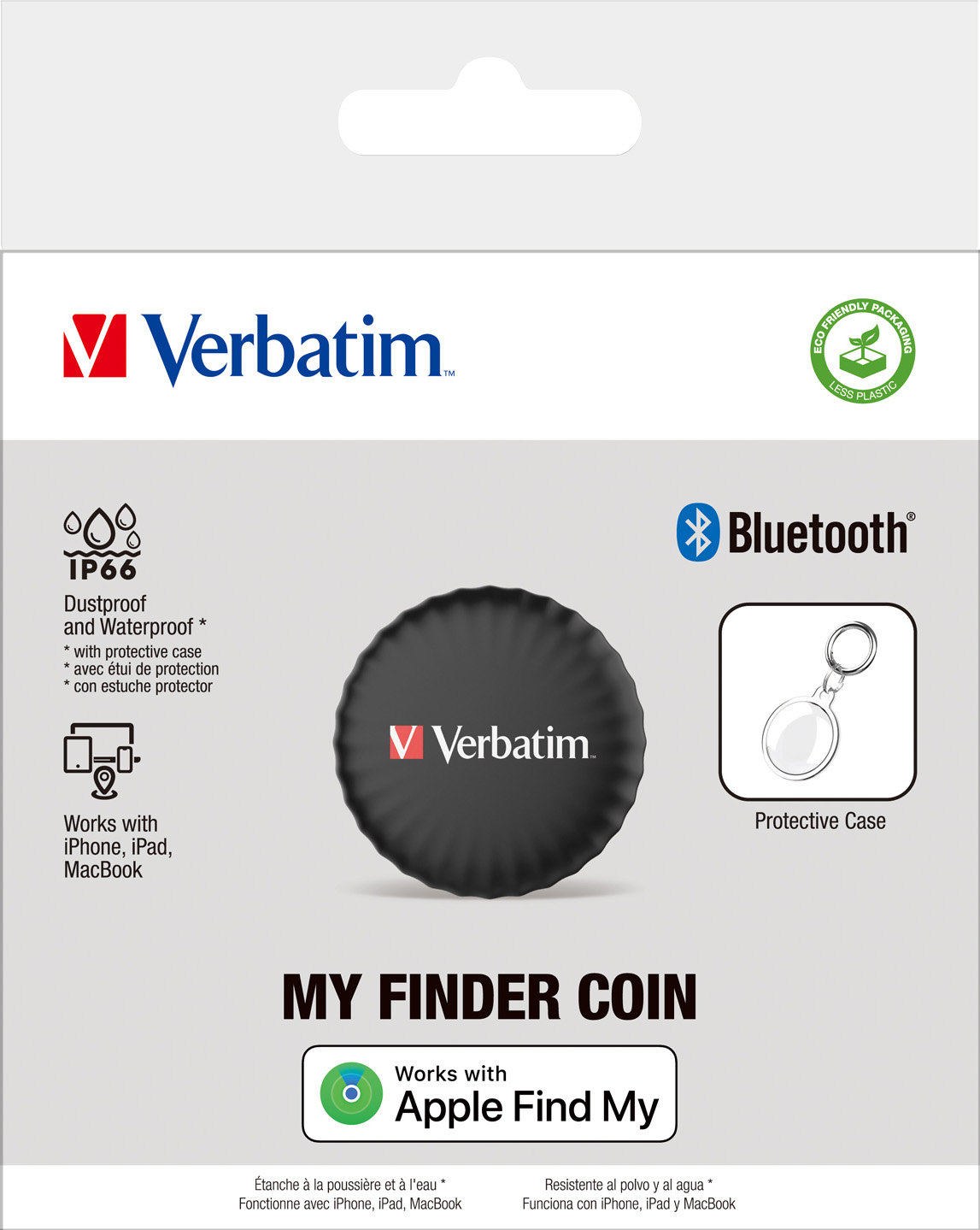 Verbatim Tracker, My Finder Coin, MYFC-01B, schwarz Bluetooth, für Apple Find My App, Retail (1-Pack)