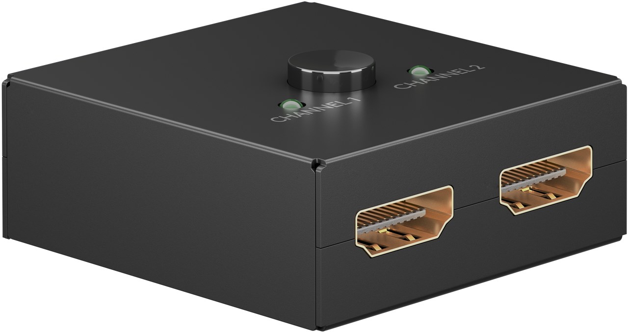 Goobay Manuelle HDMI™-Umschaltbox 2 auf 1 (4K @ 30 Hz) - zum Umschalten zwischen 2x HDMI™-Geräten angeschlossen an 1x HDMI™-Display
