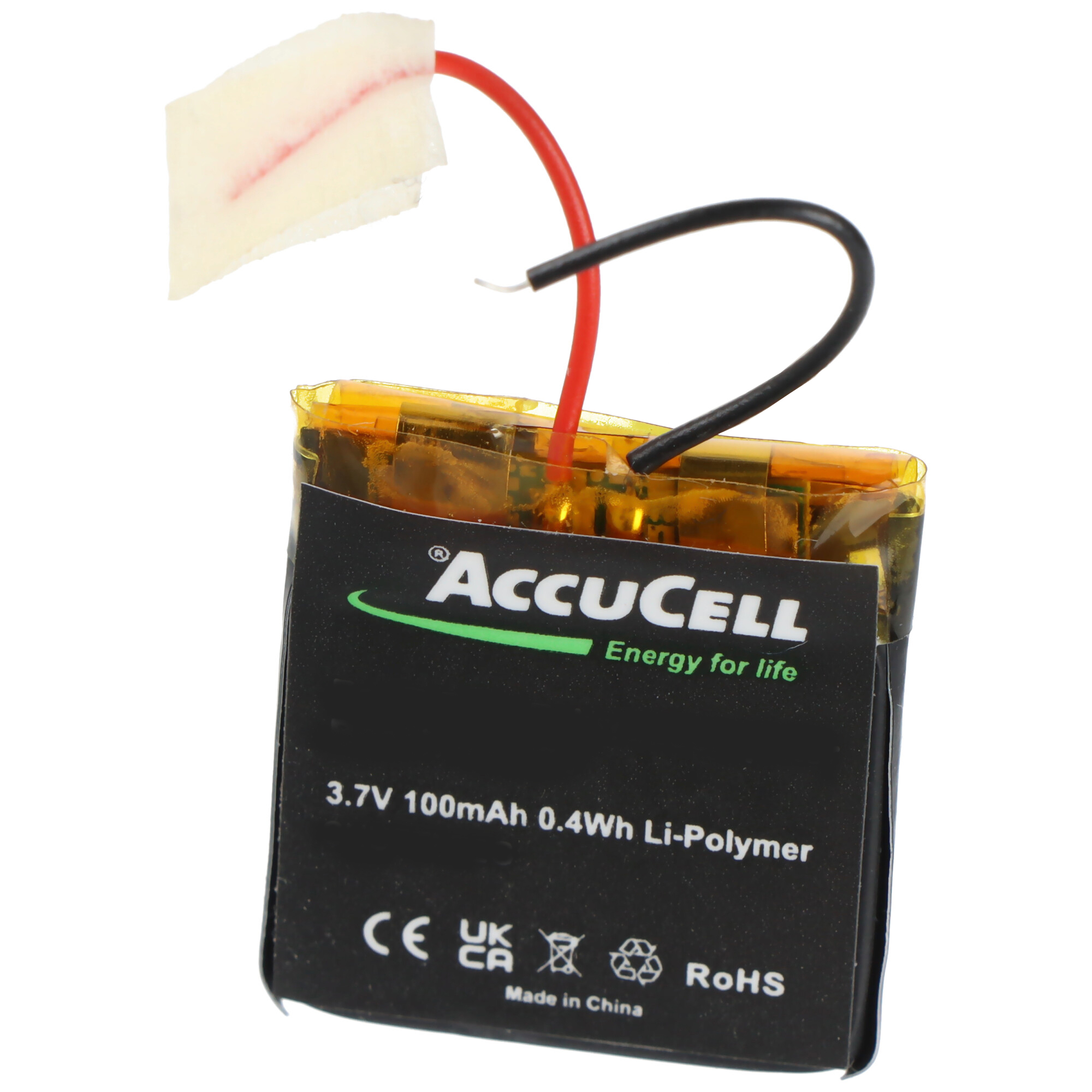 Li-Ion-Akku - 100mAh 3.7V - für MP3-Player, Musik Player wie Apple 616-0274, 616-0278, ca. 22 x22 x 3mm