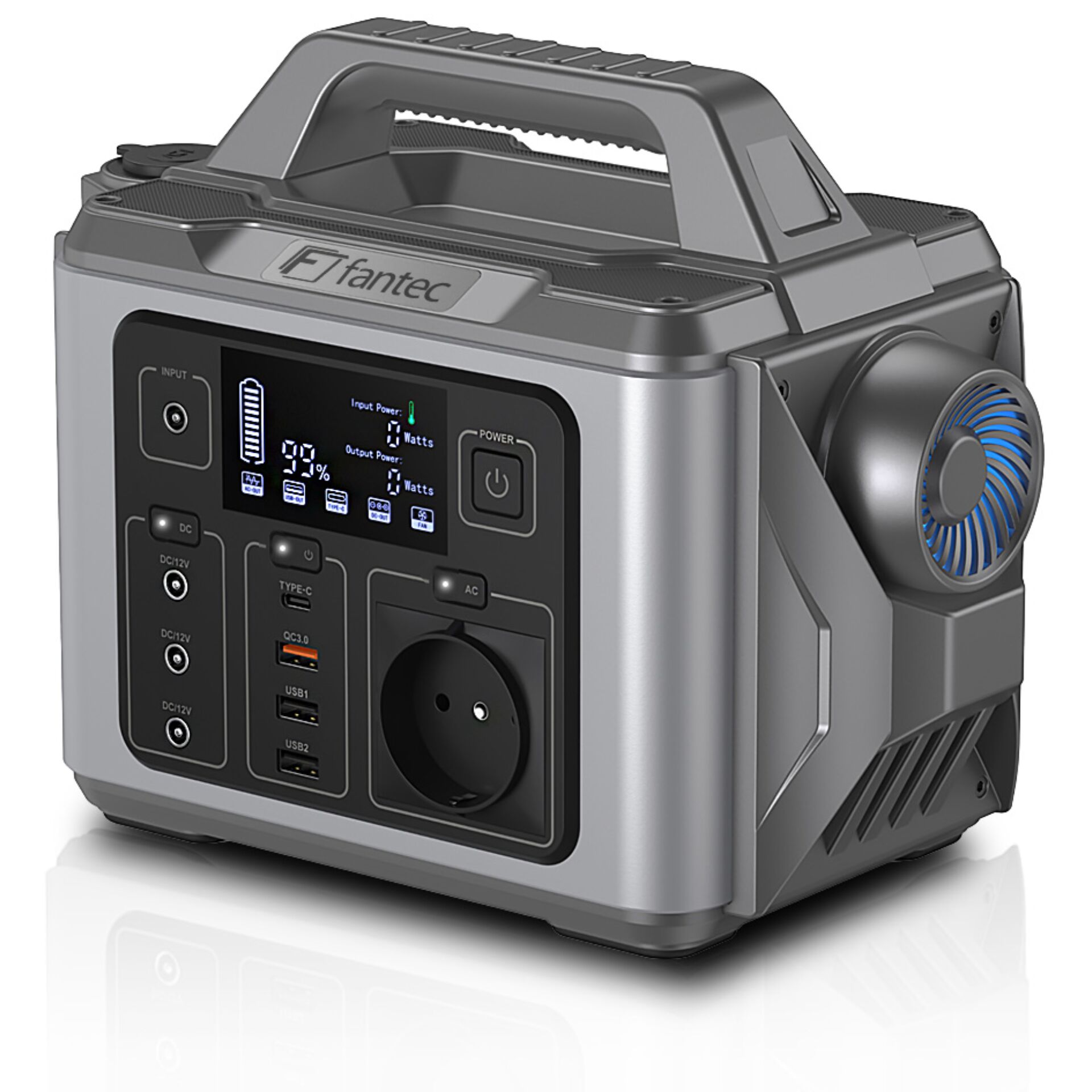 FANTEC PGS-300 Powerstation & Solargenerator, 296 Wh, 300 W, reine Sinuswelle