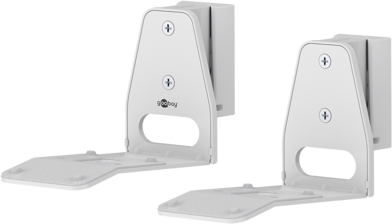 Goobay Lautsprecher-Wandhalterung Modern Era 3 Flex, weiß - 2 Stück, kompatibel mit dem Sonos Era 300, sichere und dezente Lautsprecherhalterung