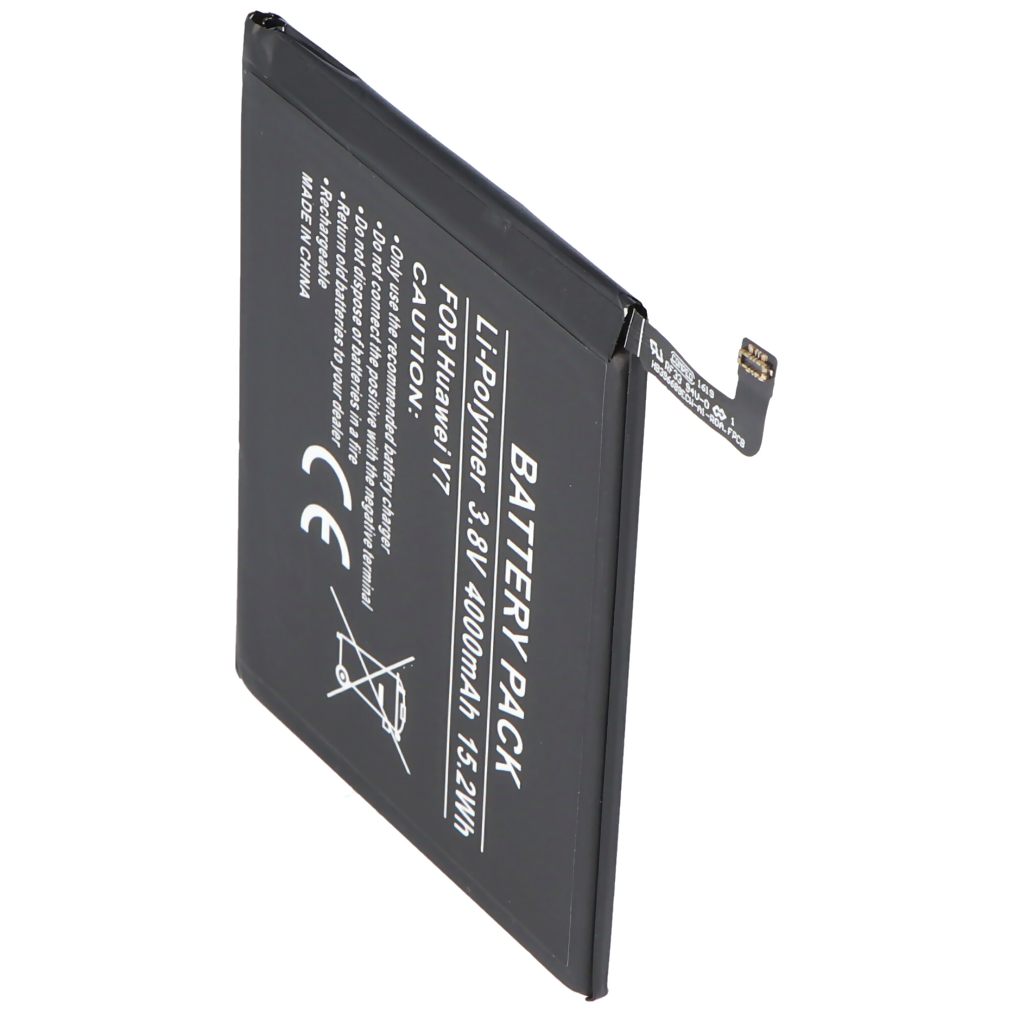 Akku passend für Huawei Y7, Li-Polymer, 3,8V, 4000mAh, 15,2Wh, built-in, ohne Werkzeug