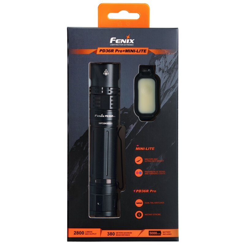 Fenix PD36R PRO mit gratis Universalleuchte, schwarz