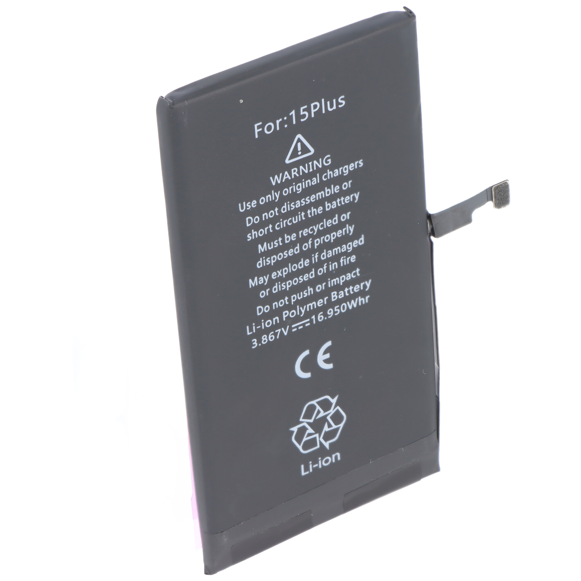 Akku passend für Apple iPhone 15 Plus, Li-Polymer, 3,86V, 4383mAh, 16,95Wh, ohne Werkzeug