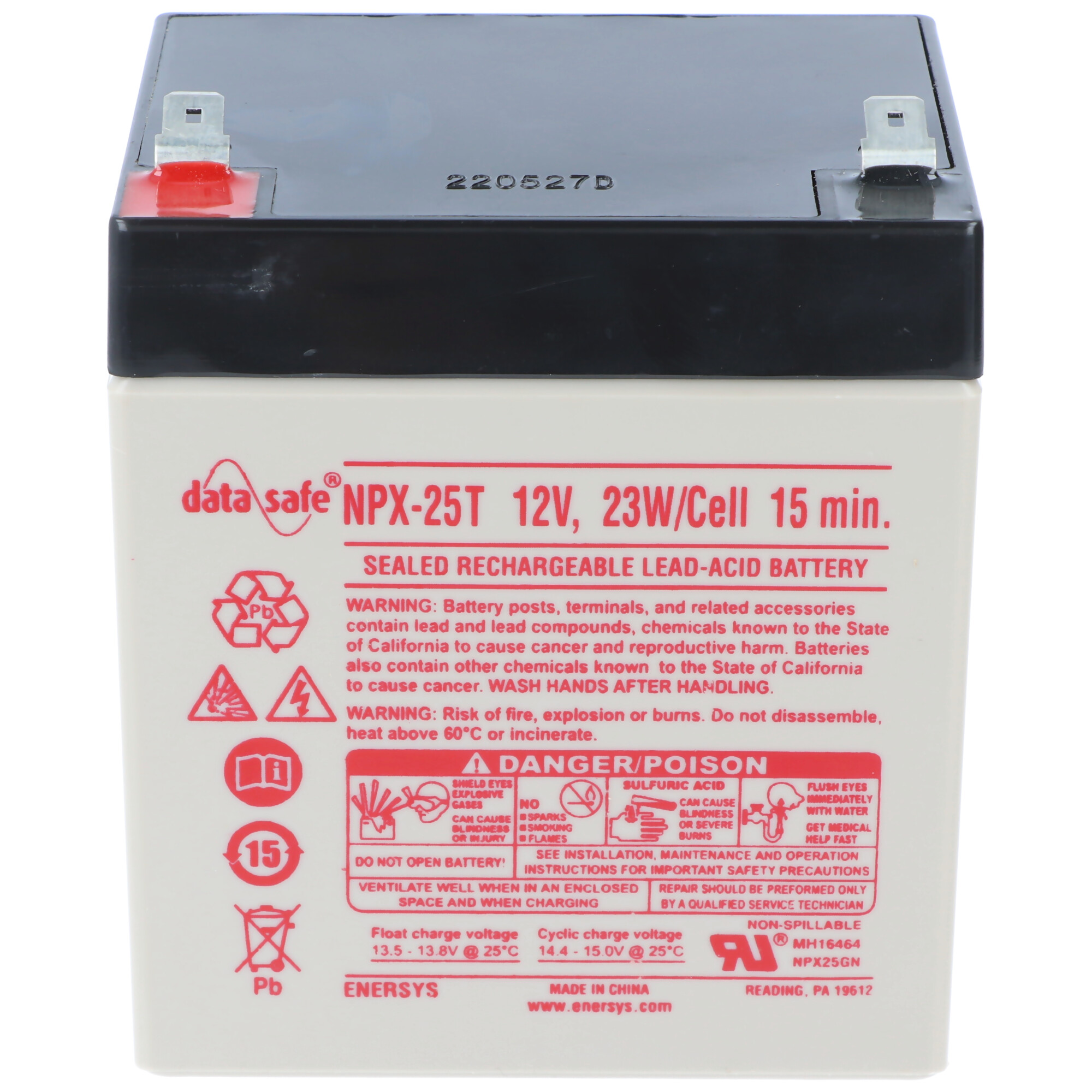 Hawker Enersys Blei-Säure-Batterie Wechselrichter DataSafe NPX25-12 12V 5Ah F6.35