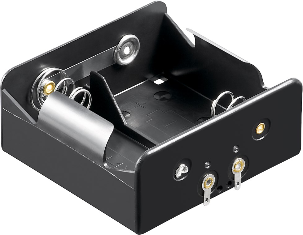 2x Batteriehalter - Lötfahne (U) – Batterie Halterung Elektronik (Kunststoff)