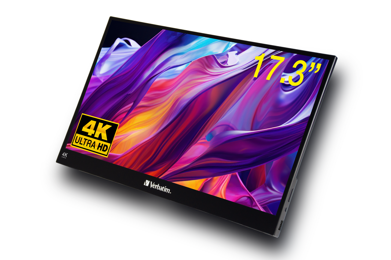 Verbatim Portable Monitor PMT-17-4K, 17.3'' (43.94cm), 4K HD USB A-C, HDMI, IPS, 16:9, Touchscreen, Retail