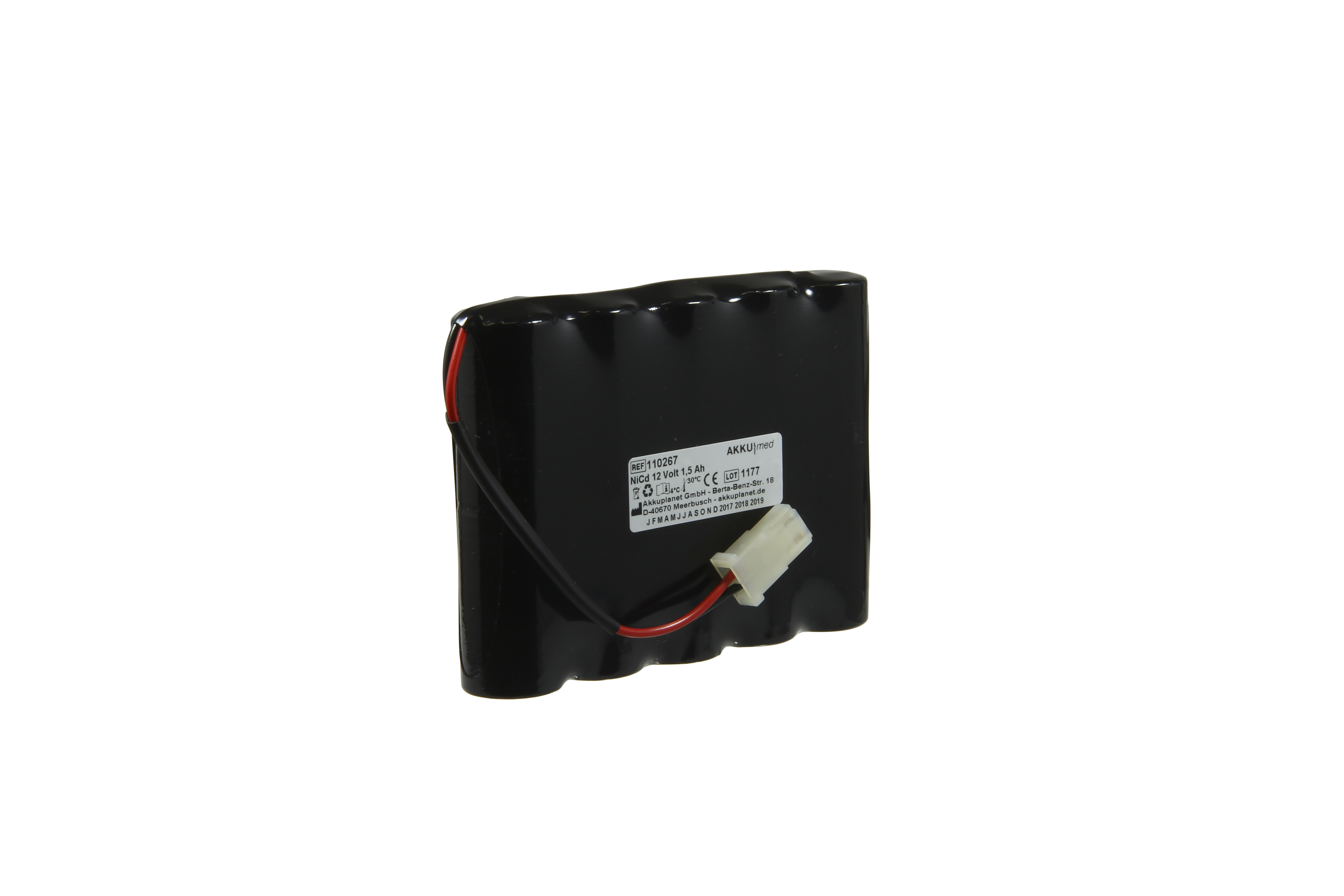 NC Akku passend für Burdick EK10/ Elite, Elite II Typ 862278/ 9620600EH49E 12 Volt 1,5 Ah CE Konform