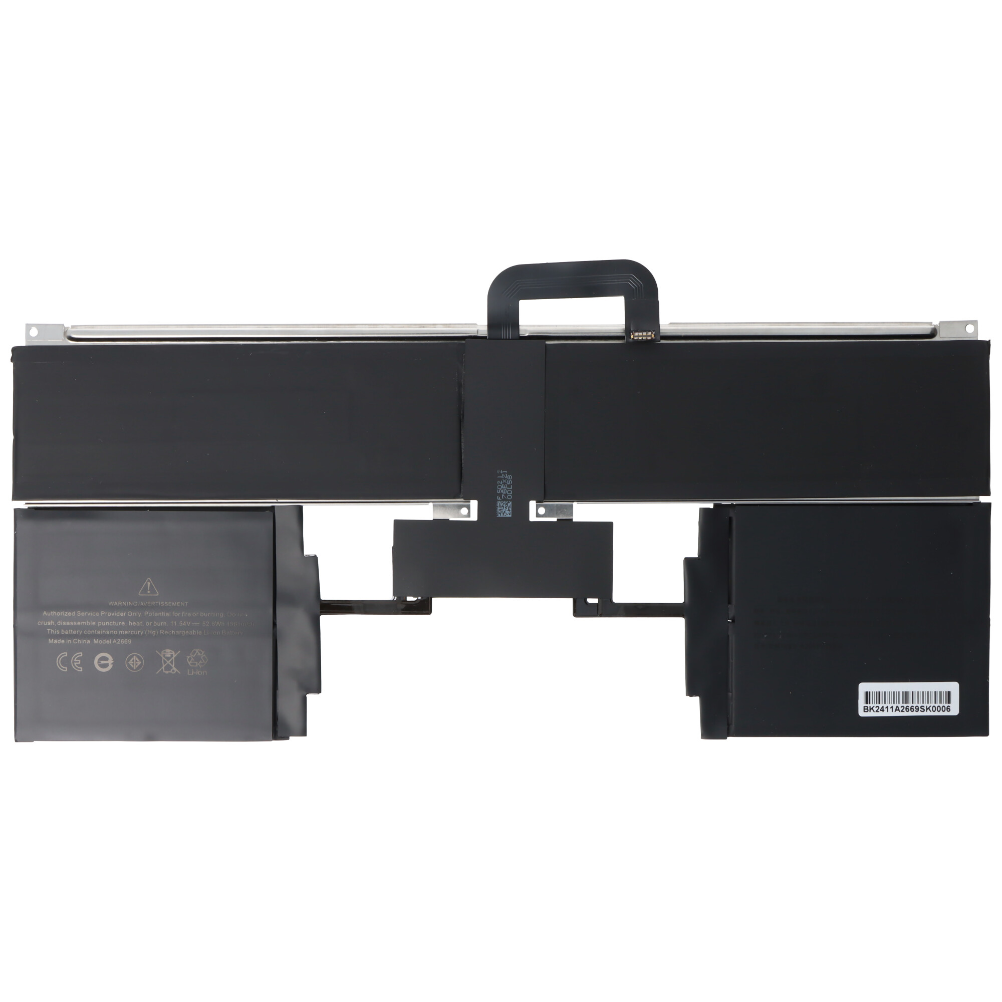 Akku passend für A2669 für MacBook Air 13" M2 A2681 (2022), Li-Polymer, 11,54V, 4500mAh, 52,6Wh, buil