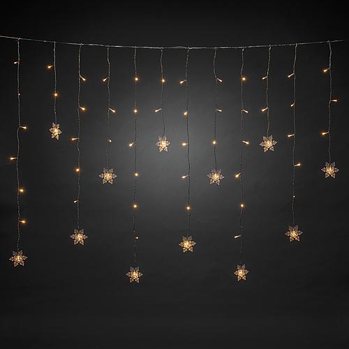 LED Lichtervorhang mit Schneeflocken 60 ww LED 4049-103