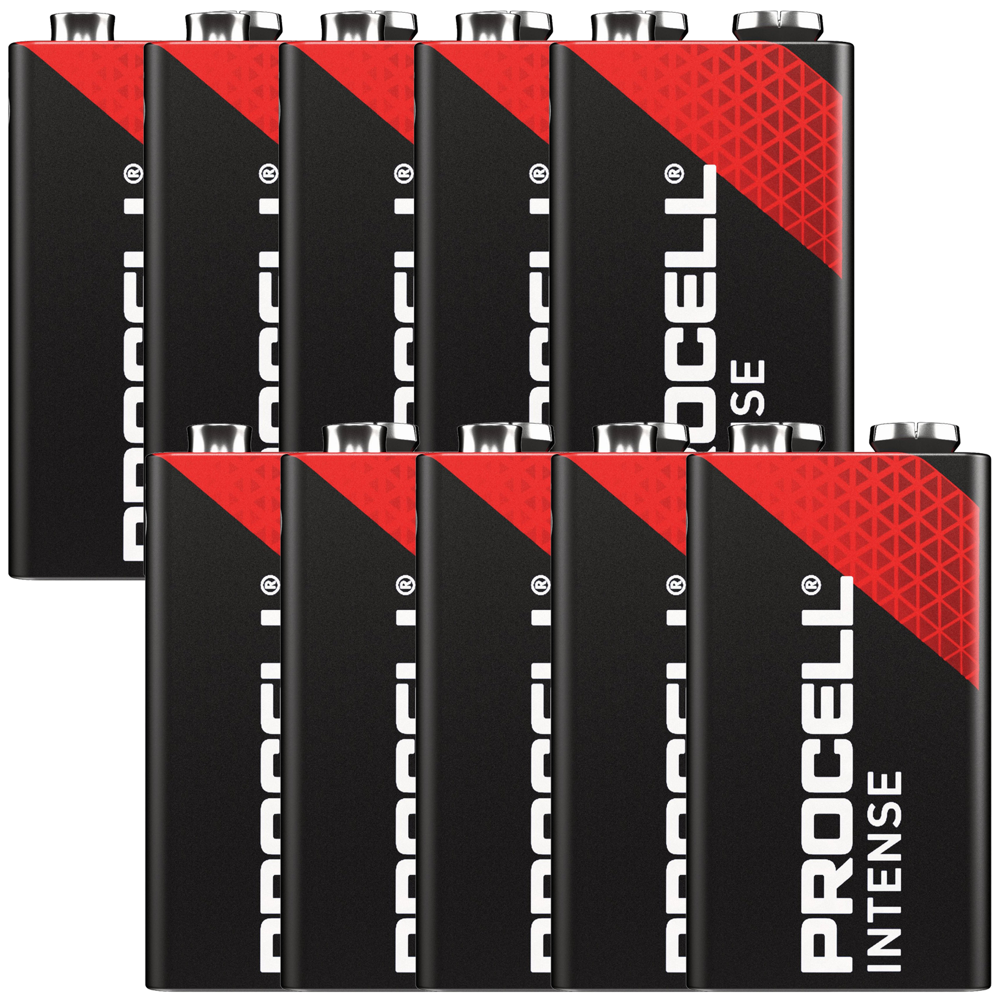 10 Stück Duracell Procell Intense 9V, 6LR61 im Karton, für energieintensive Geräte