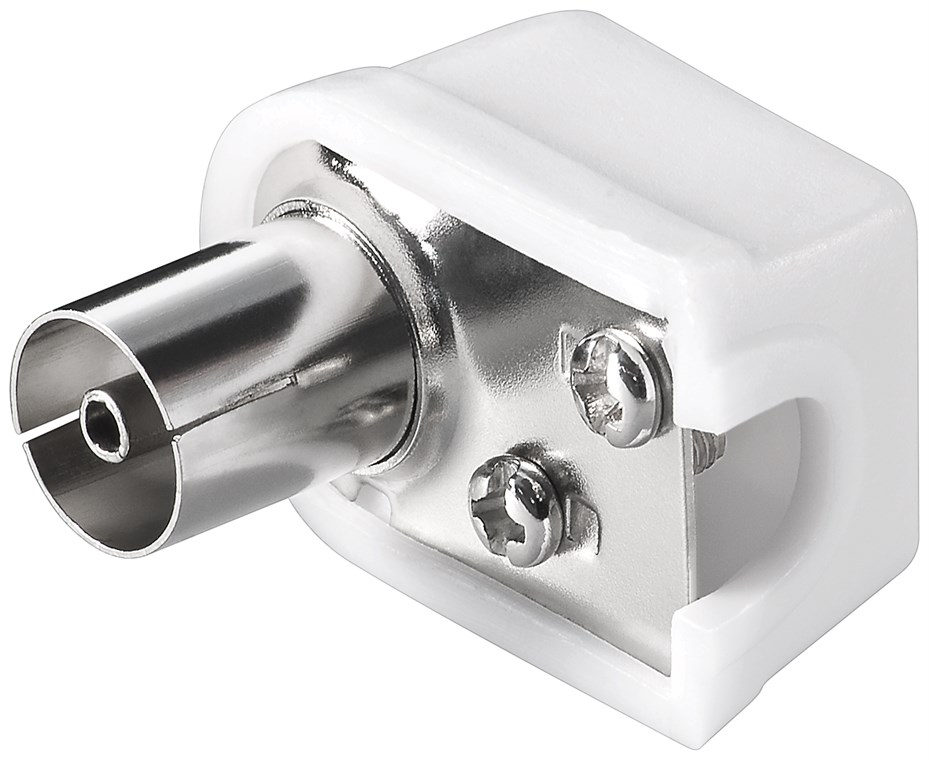 Goobay Koax-Winkelkupplung mit Schraubbefestigung, slim - Adapter-Buchse aus Kunststoff