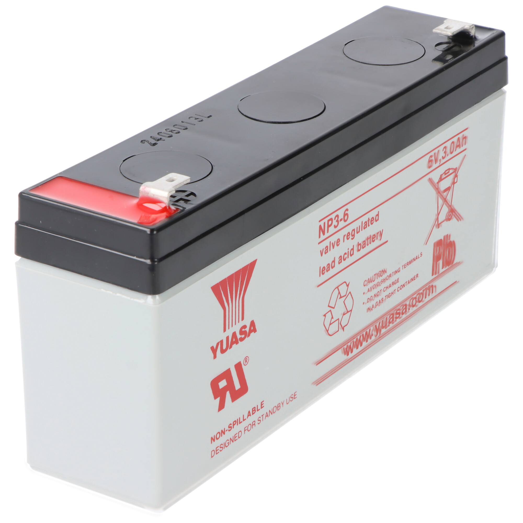 Yuasa NP3-6 Akku Blei PB 6 Volt 3Ah Faston 4,8mm
