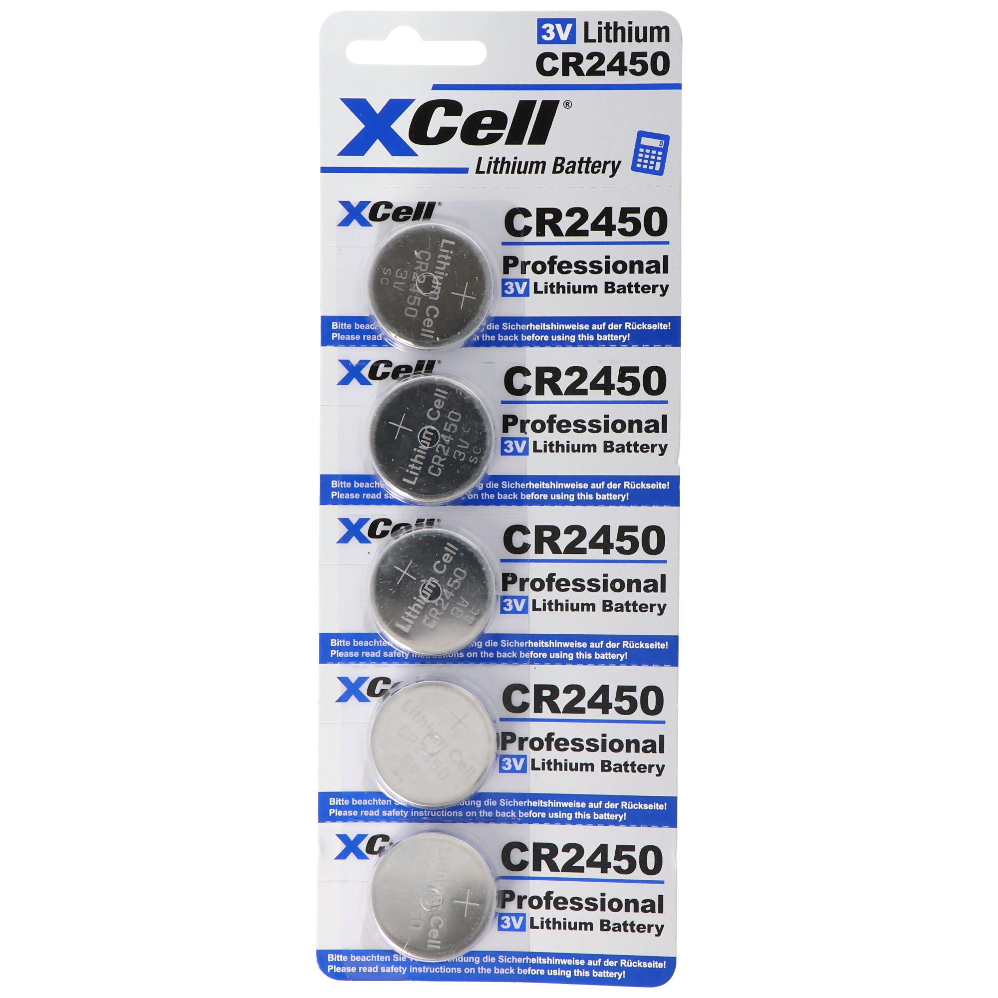 5er-Sparset CR2450 Lithium Batterie 3V, CR2450 Batterien im praktischen 5er Set