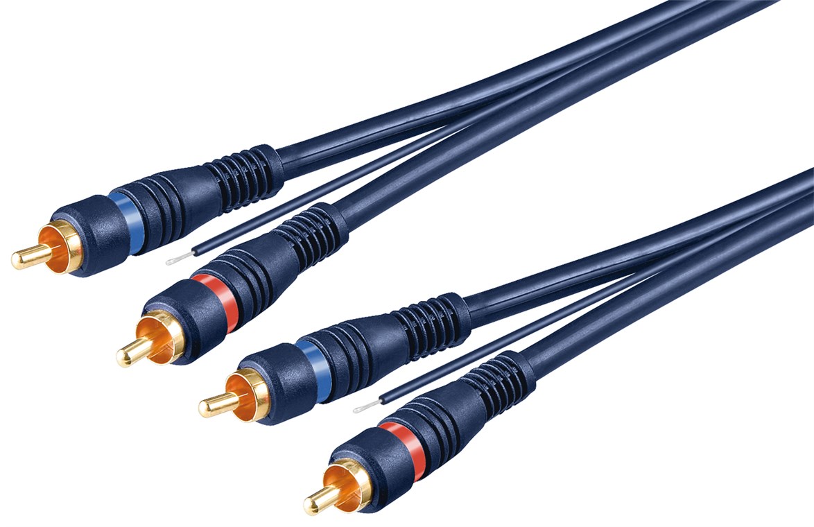 Goobay Car Hi-Fi Stereo-Verbindungskabel Cinch, zweifach geschirmt - 2x Cinch-Stecker > 2x Cinch-Stecker