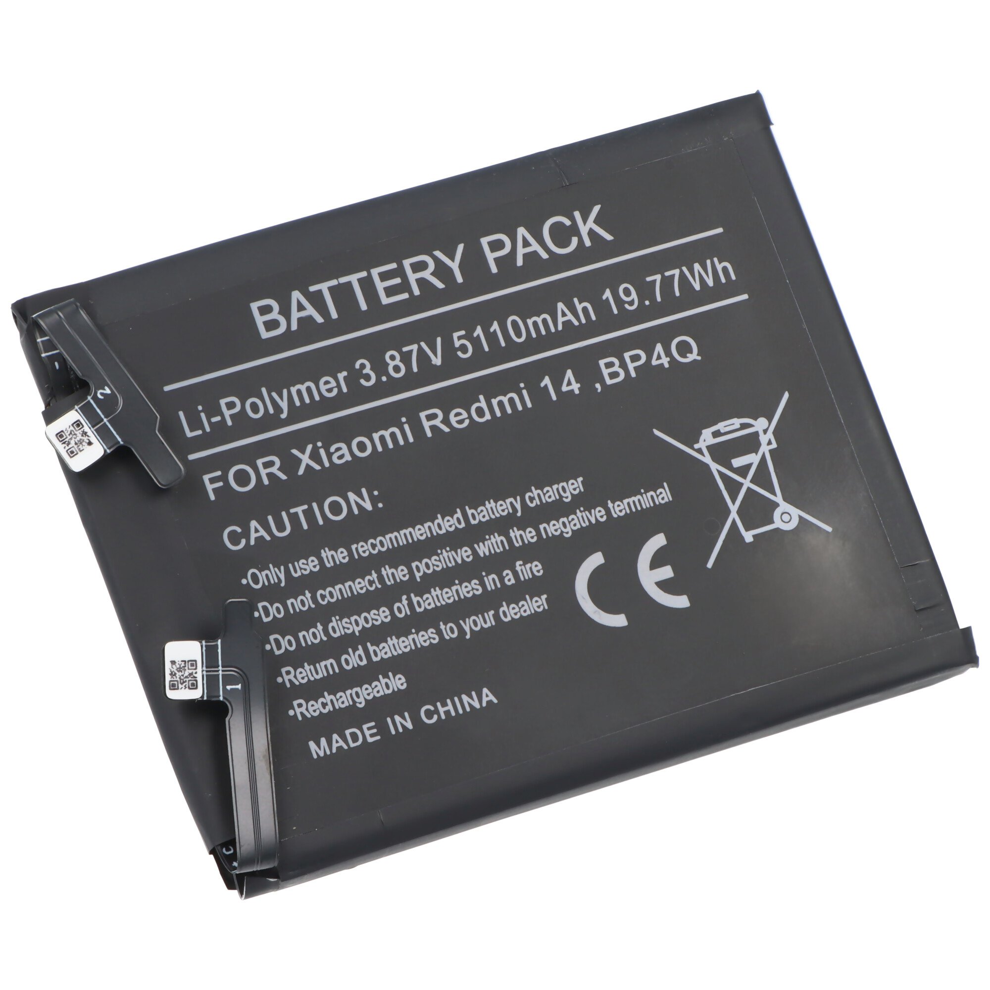AccuCell Akku passend für Xiaomi Redmi Note 14 – Li-Polymer, 3,87V, 5110mAh, 19,77Wh, eingebaut