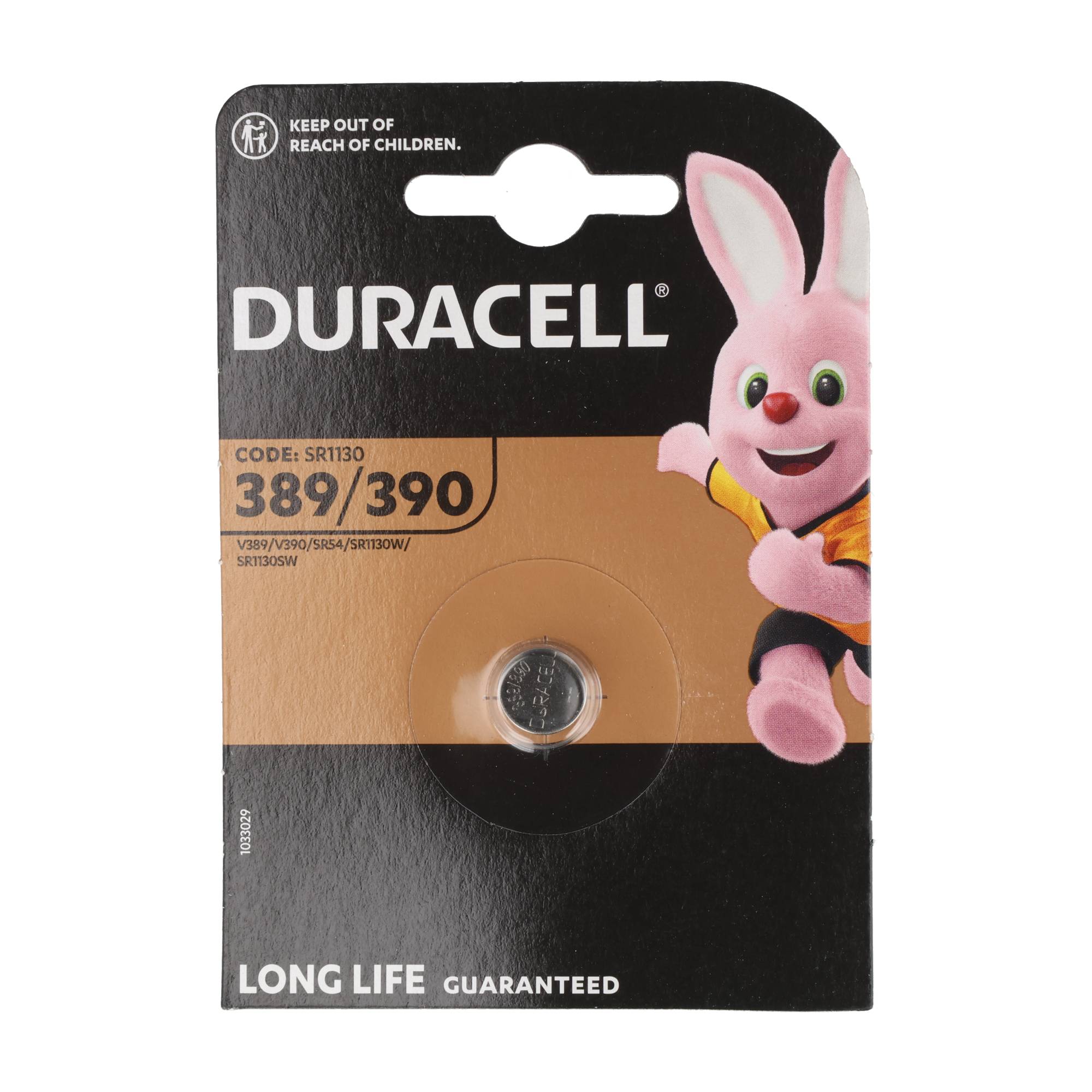 Duracell Batterie Silver Oxide, Knopfzelle, 389/390, SR54, 1.5V Watch, Retail Blister (1-Pack)