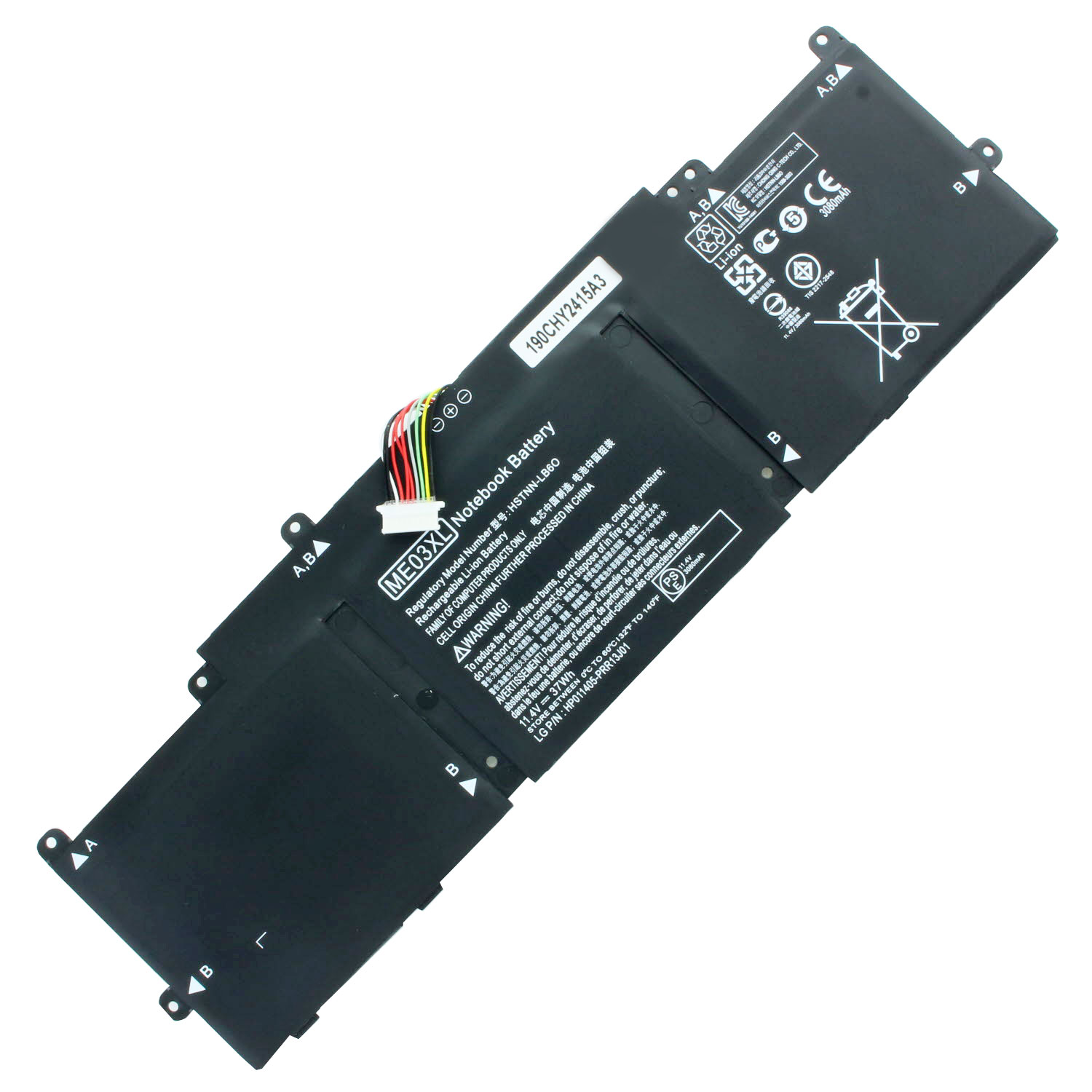 Akku passend für HP Stream 11-D010NR, Li-Polymer, 11,4V, 3250mAh, 37Wh, built-in, ohne Werkzeug