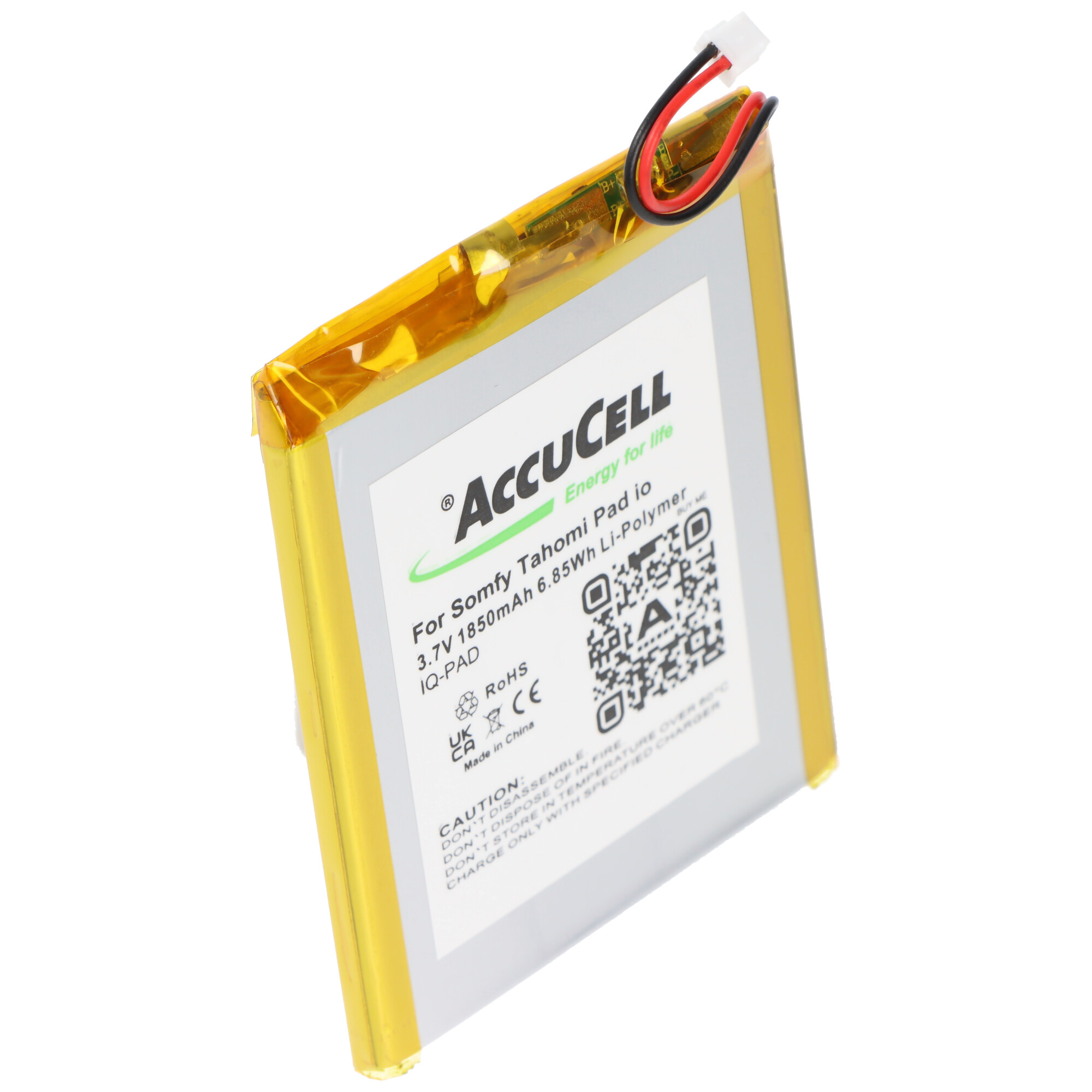 Akku kompatibel für Somfy Tahomi Pad io, Li-Polymer, 3,7V, 1850mAh, 6,85Wh