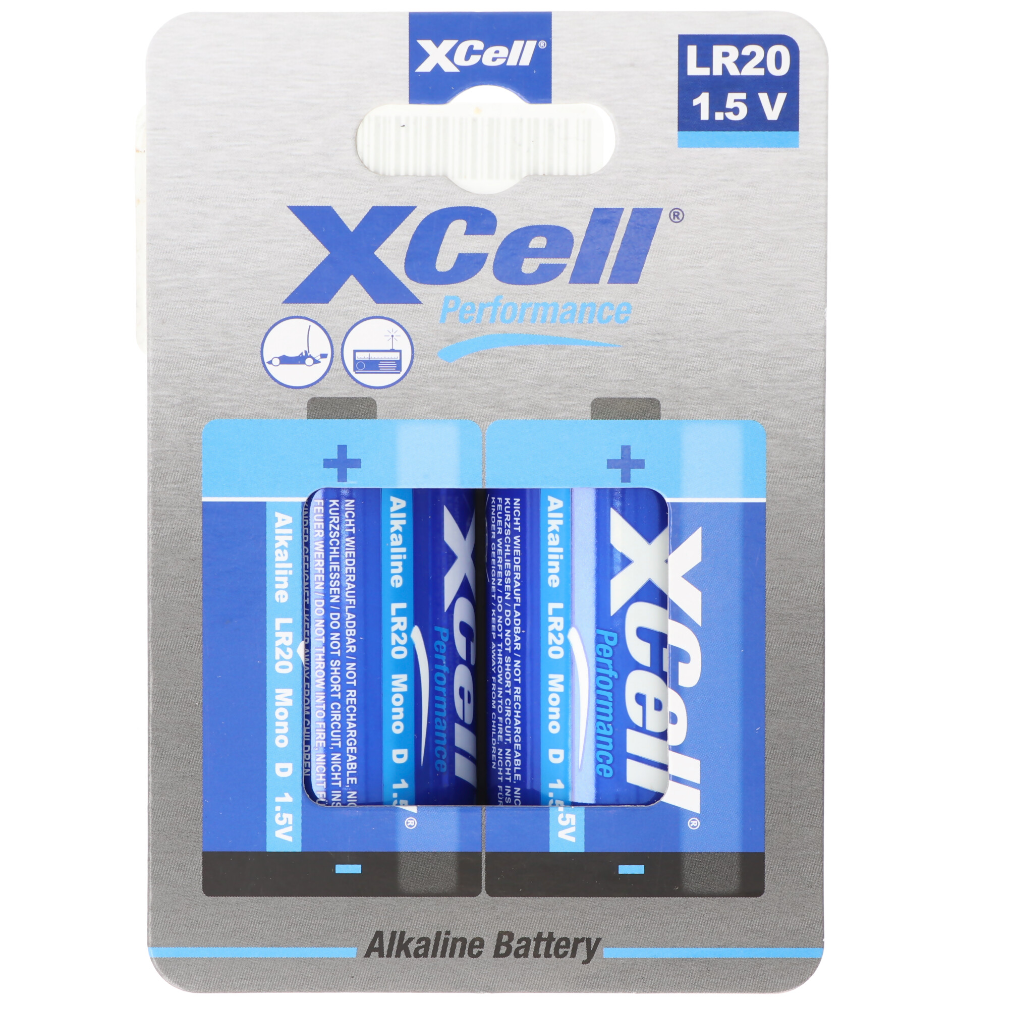 Batterie Alkaline Mono, LR20, D, 61,5x34,2mm, 2er Blister