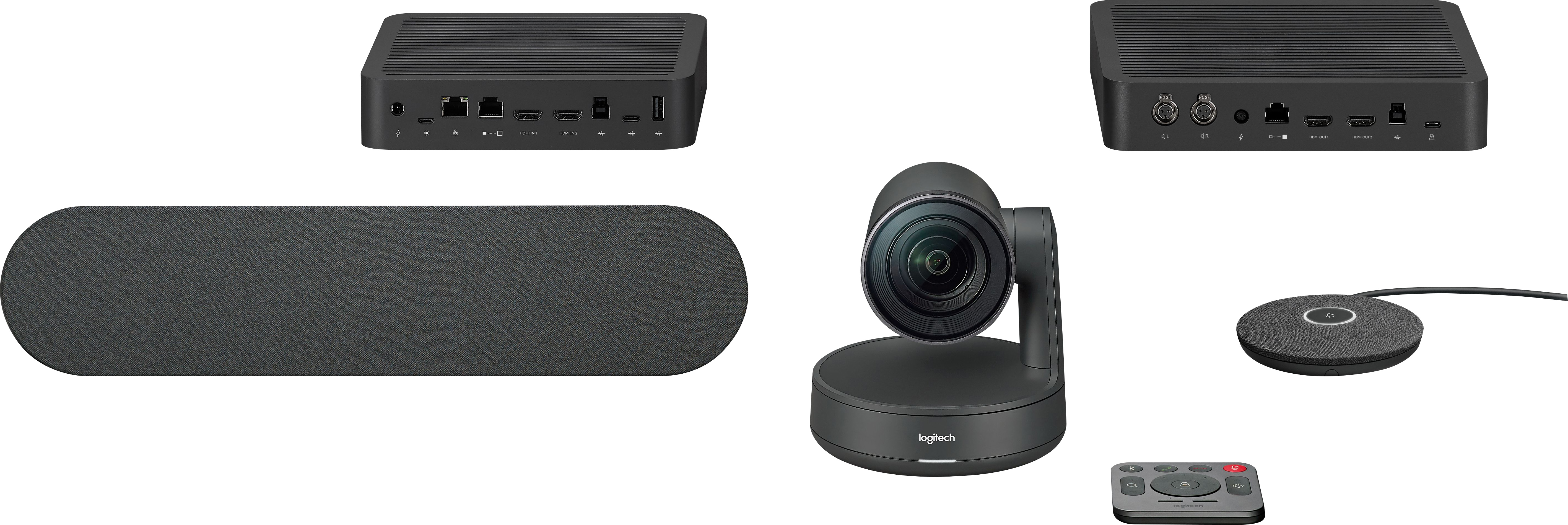 Logitech ConferenceCam RALLY Kit, 4K Ultra HD, grafit 3840x2160, USB, Bluetooth, Netzwerk, Hub, Display, Lautsprecher, Mikrofon