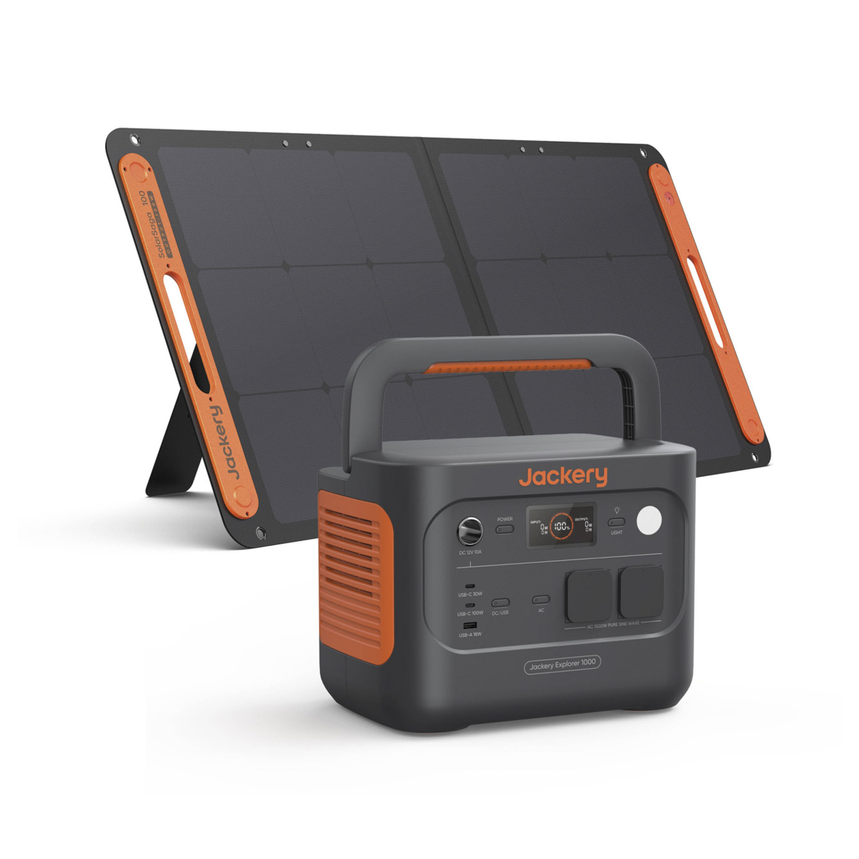 Jackery Explorer 1000 v2 Powerstation mit SolarSaga 100W Solarpanel, 1070 Wh, 1500 W