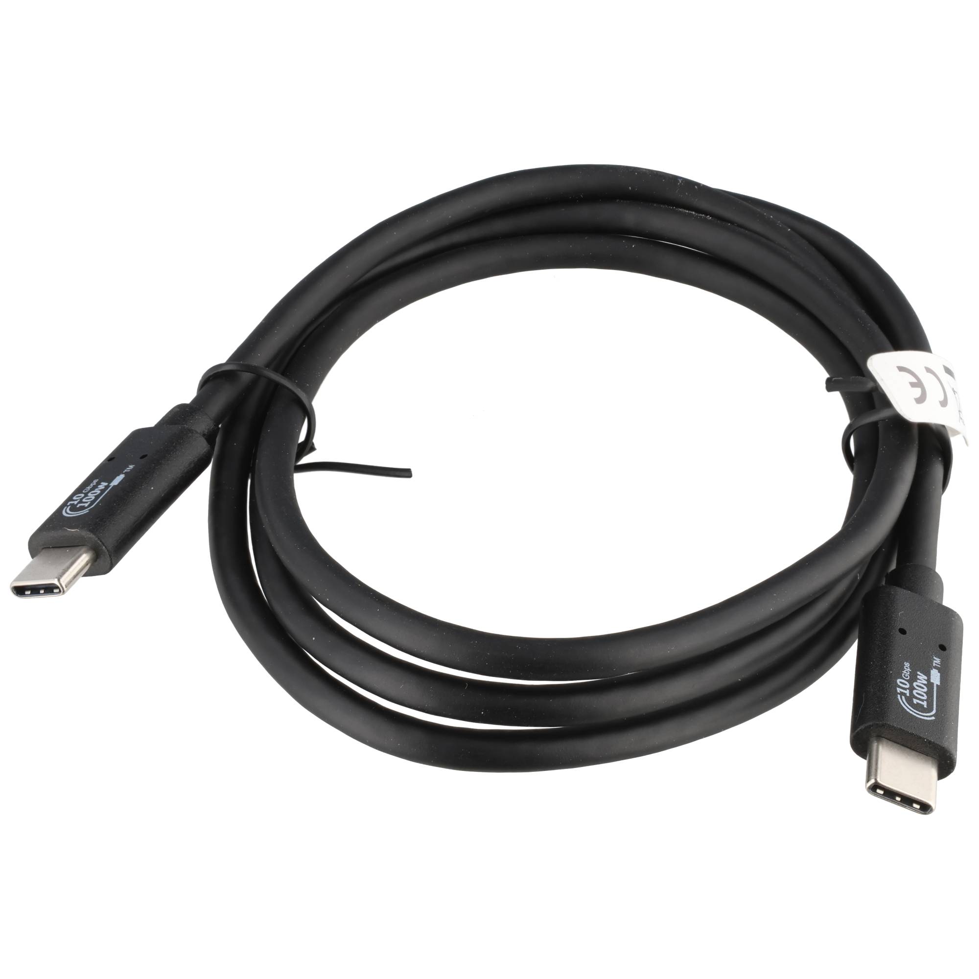 Lade- und Datenkabel USB 3.2 Gen2, USB-C auf USB-C, max. 100 W, Länge 1 Meter
