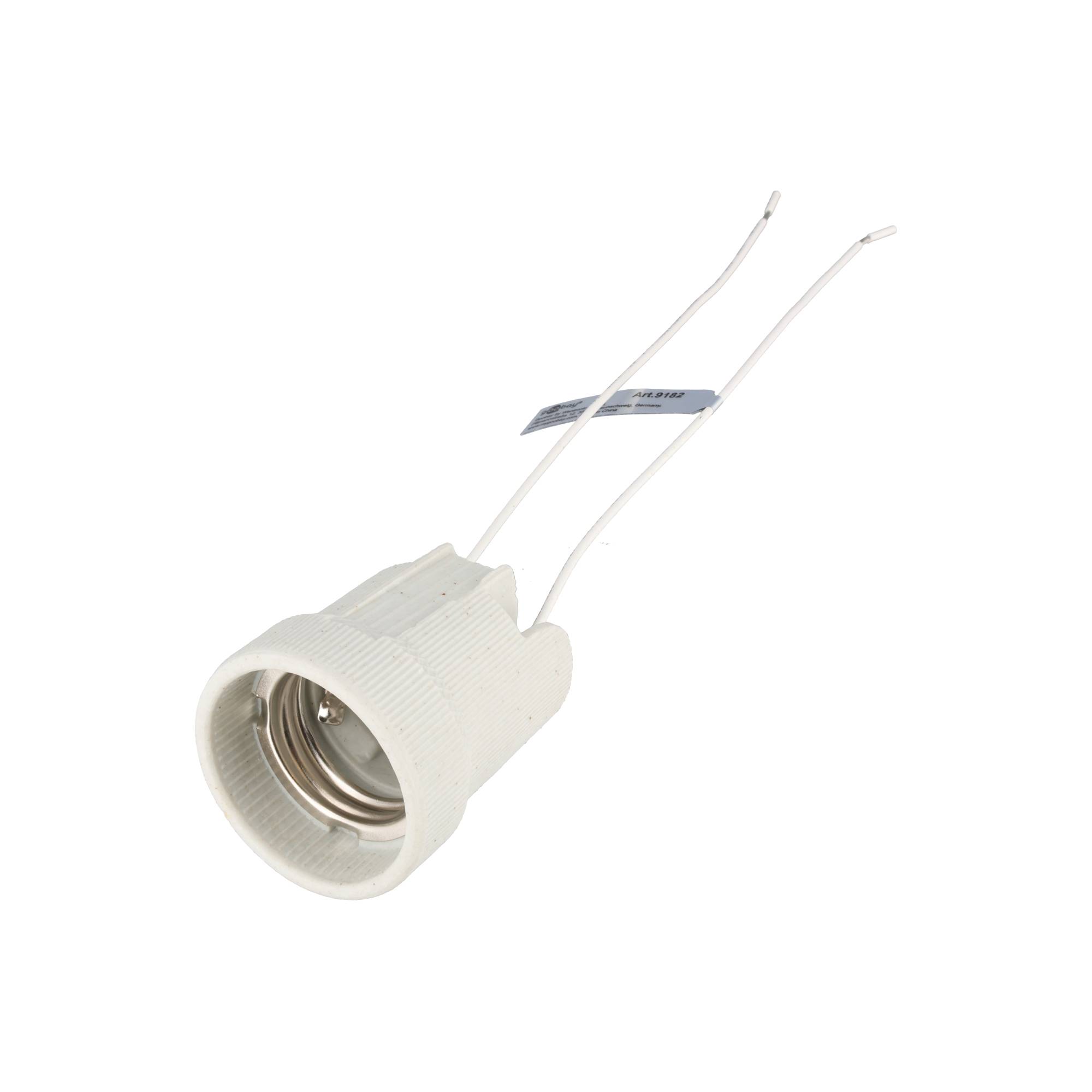 Goobay E27 Lampenfassung mit Zwillingslitze - max. 100 W/250 V (AC), 0,15 m Kabel, Keramik