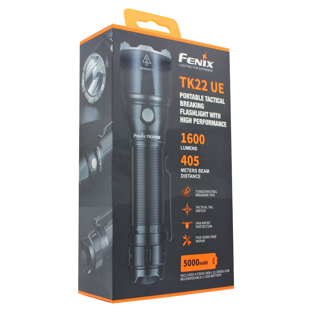 Fenix TK22UE LED Taschenlampe 1600 Lumen inklusive Akku 5Ah mit USB-C Ladeanschluss