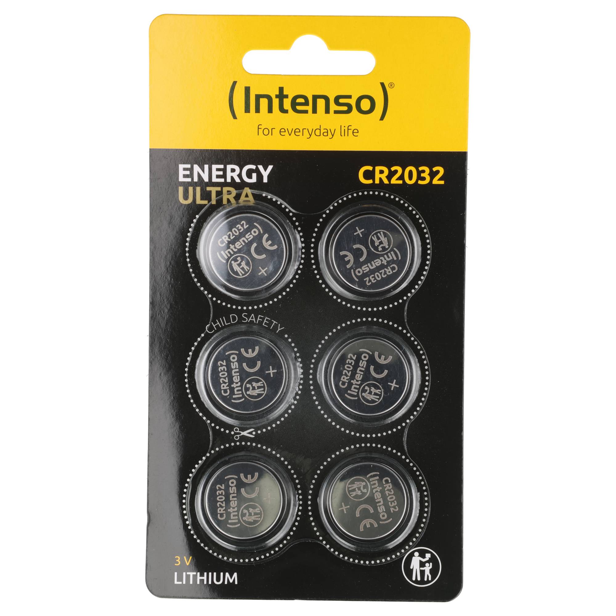 Energy Ultra, 6er Pack, Knopfzelle, CR2032, 3Volt, ideal für den alltäglichen Gebrauch