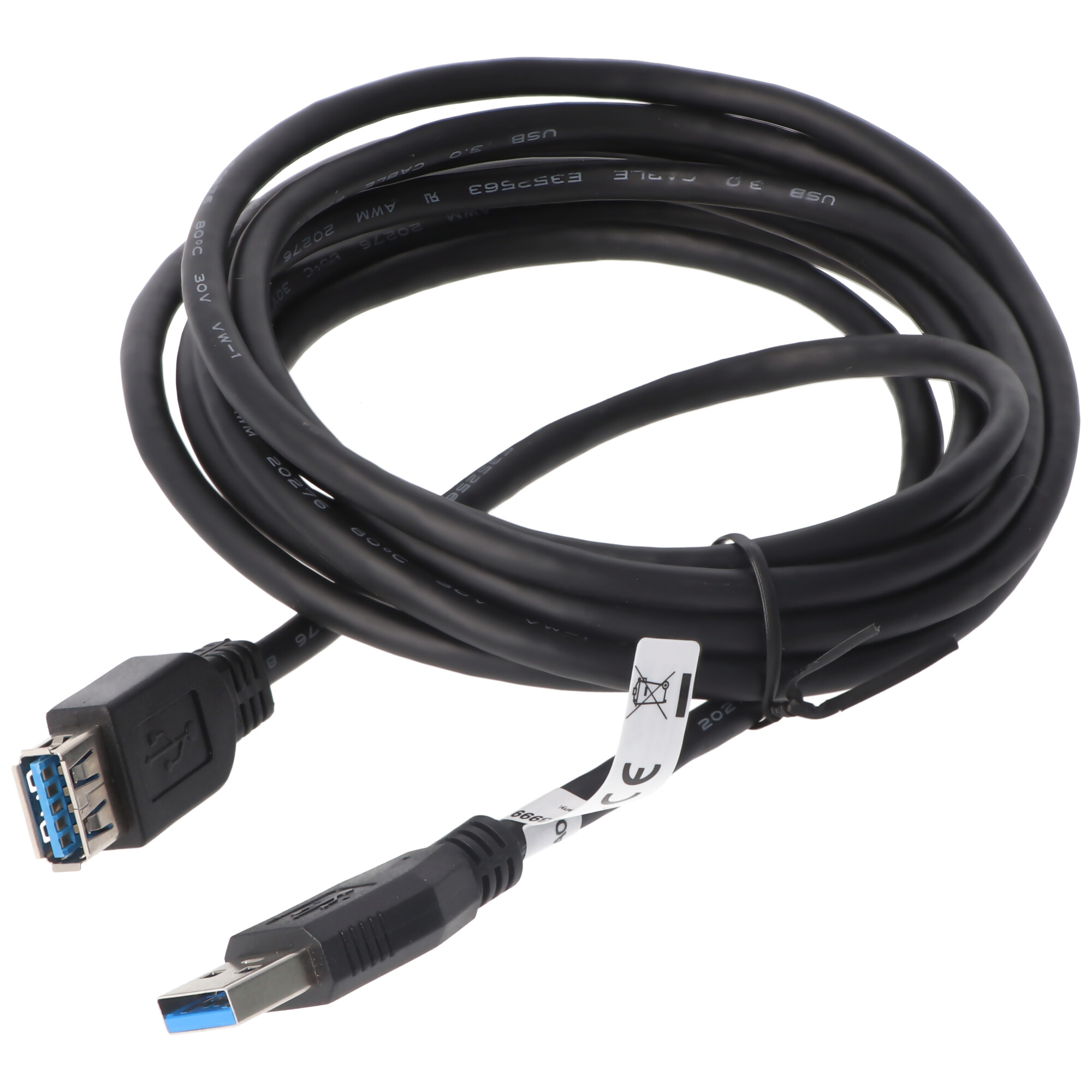 USB 3.0 SuperSpeed Verlängerungskabel Schwarz Gesamtlänge 3 Meter deutlich schneller als USB 2.0