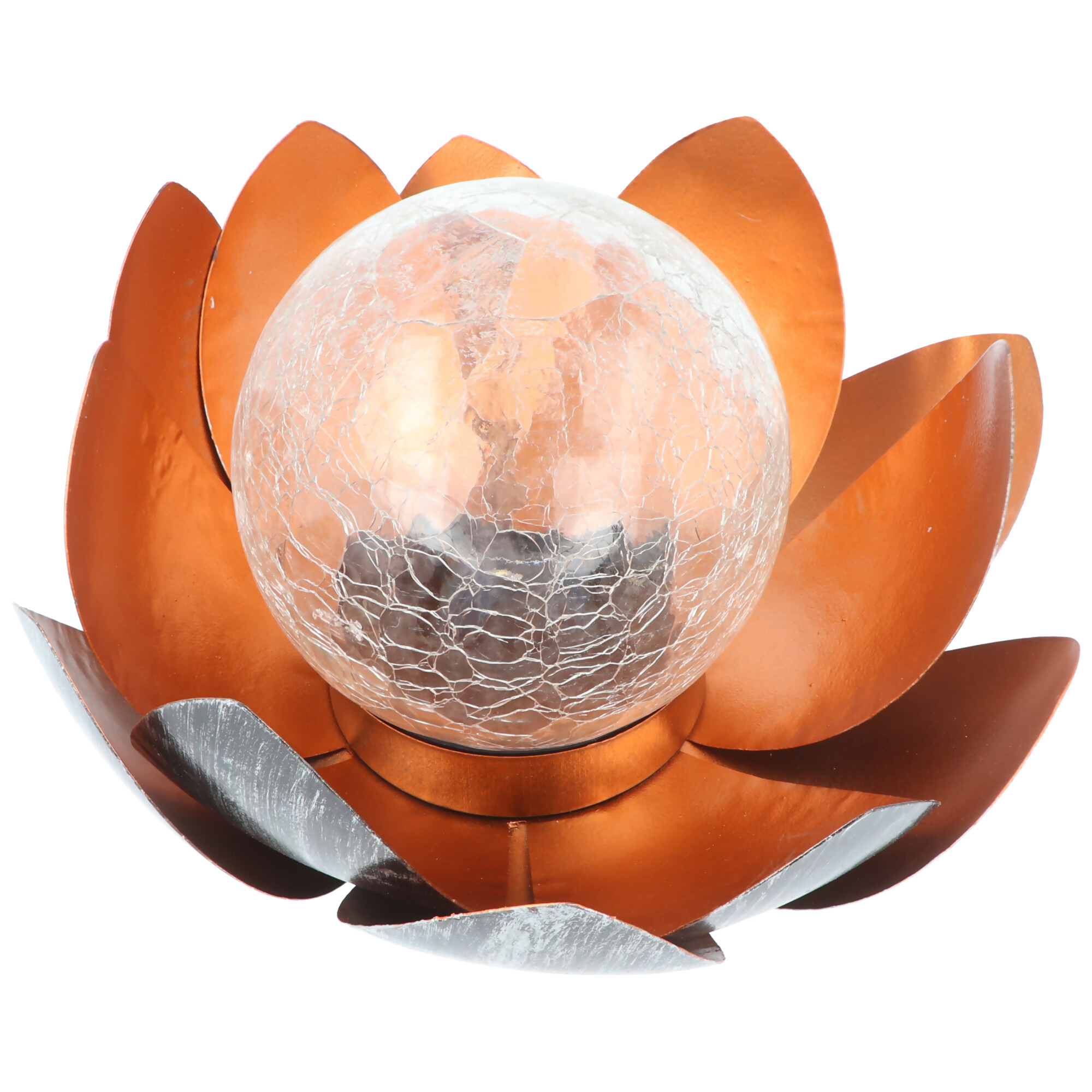 Lotusblume Solar LED Gartenlicht mit einer warmweißen LED, Solarpanel und Akku