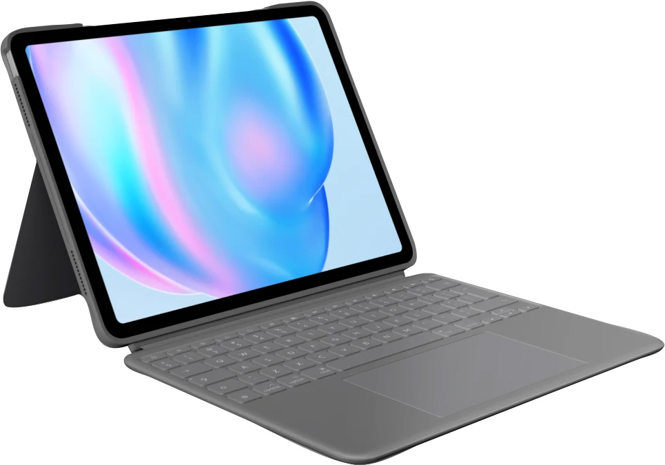 Logitech Tastatur Combo Touch, Smart Connector, DE, grau für Apple 13" iPad Air (M2, M3), Trackpad, Retail