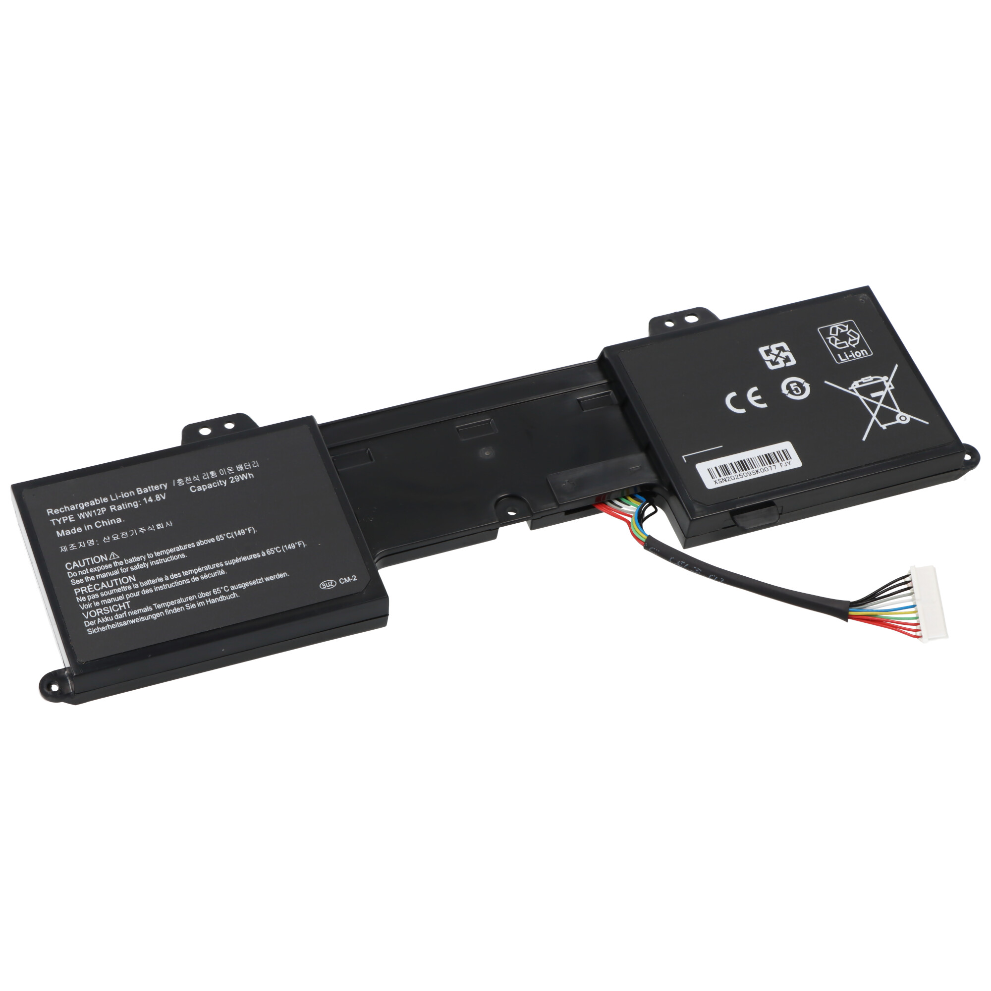 Akku passend für Dell Inspiron DUO 1090 Tablet PC, Li-Polymer, 14,8V, 1950Ah, 29Wh, schwarz