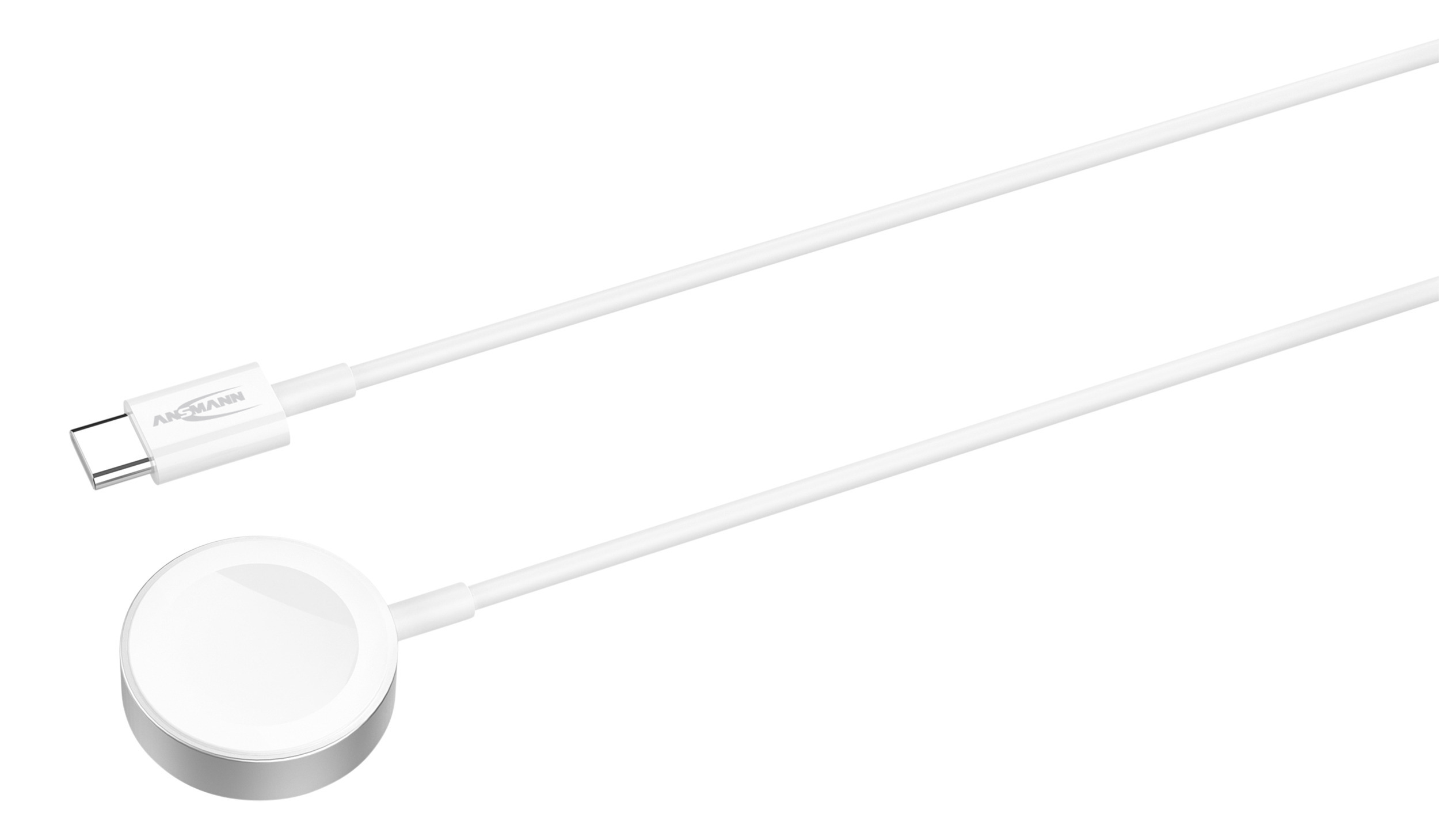 Ansmann USB-C Ladekabel passend für Apple Watch, Länge 1 Meter, weiß