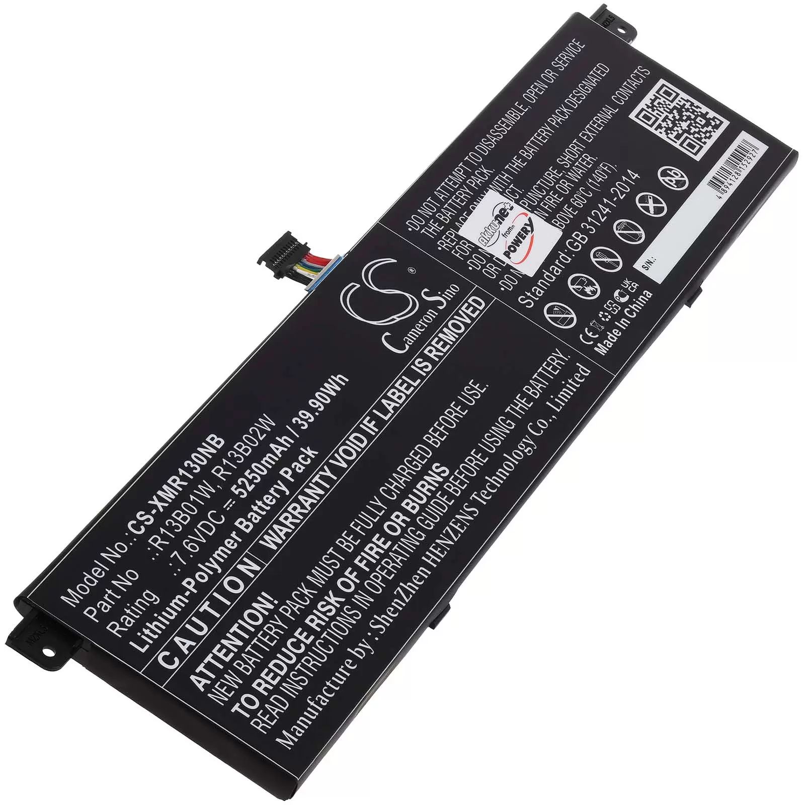 Akku für Laptop Xiaomi Mi Air 13.3 2018 / Typ R13B01W - 7,6V - 5250 mAh