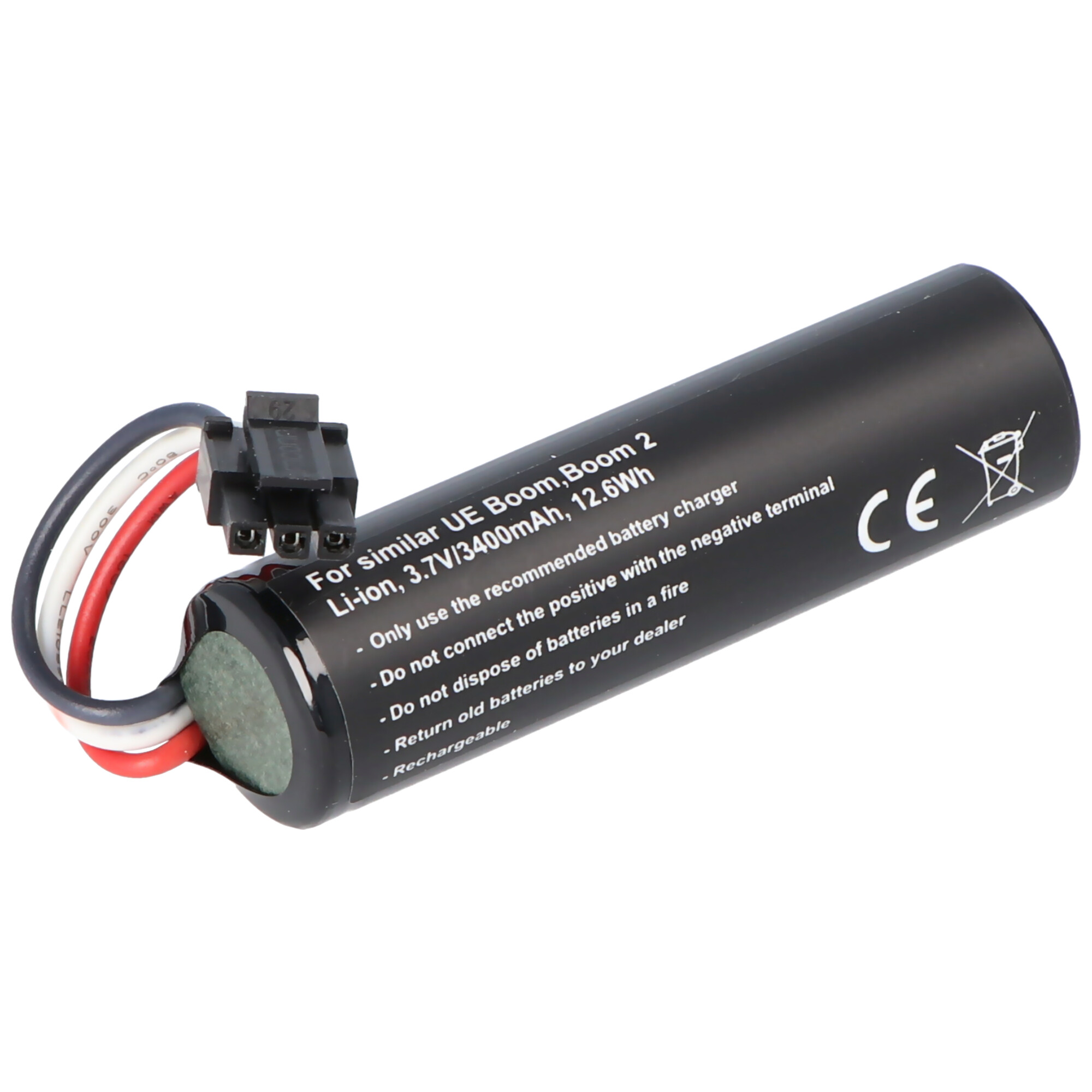 Akku passend für Ultimate Ears UE Boom, Boom 2, Li-Ion, 3,7V, 3400mAh, 12,6Wh, built-in, ohne Werkzeug
