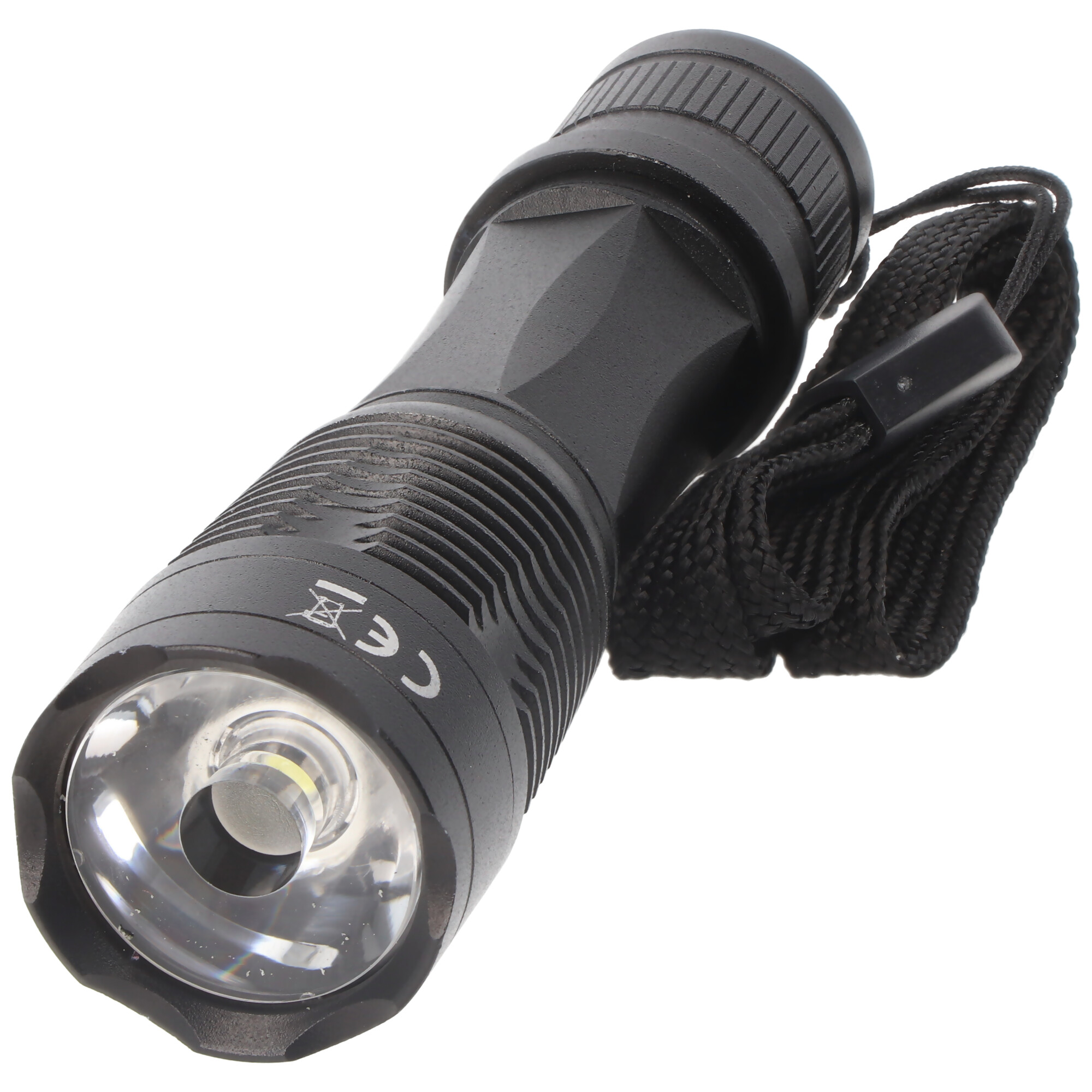 1 Watt LED Taschenlampe schwarz inklusive Alkaline Batterie