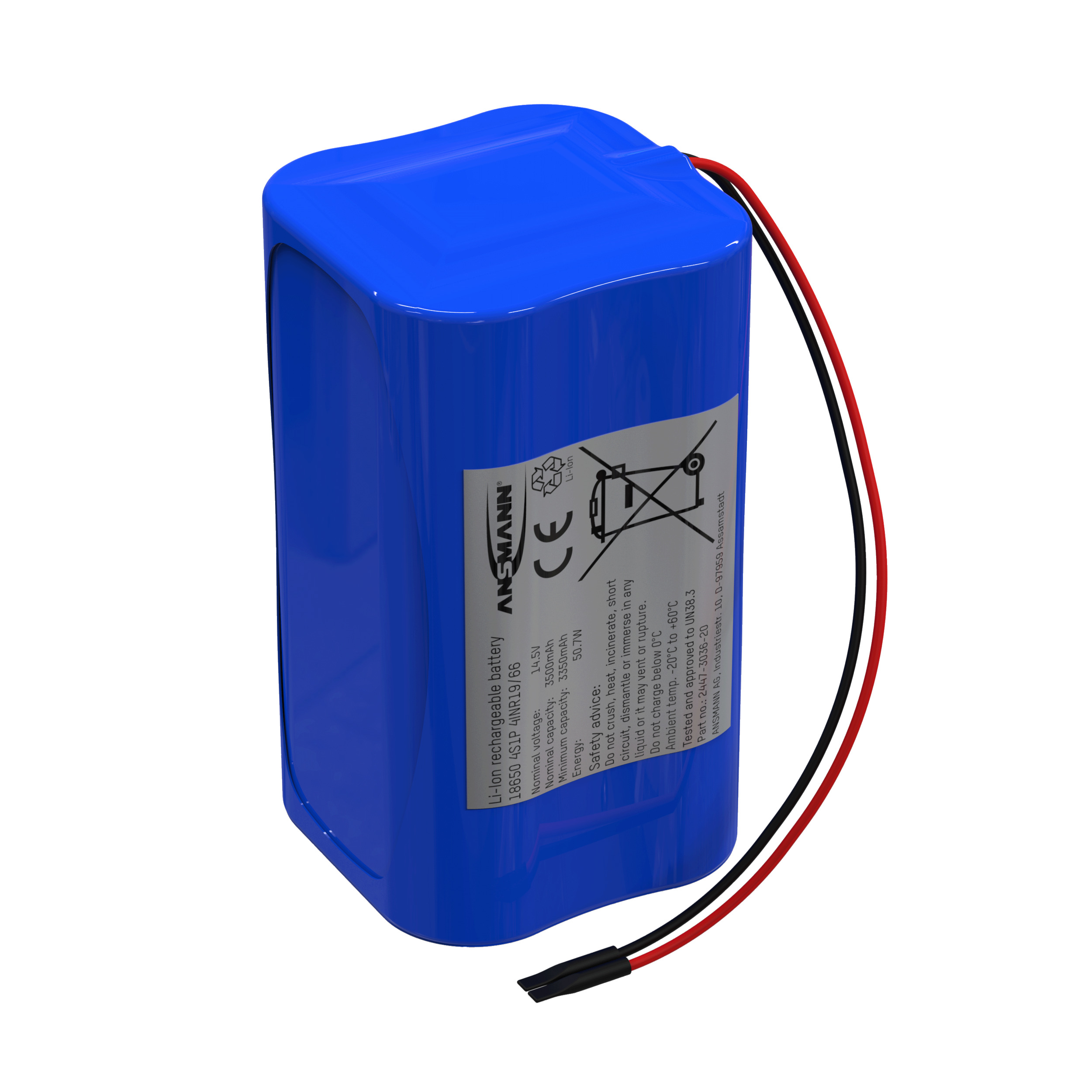 Ansmann Lithium-Ionen Akkupack 14,5 Volt / 3500 mAh / 4S1P, ideal für mobile Anwendungen